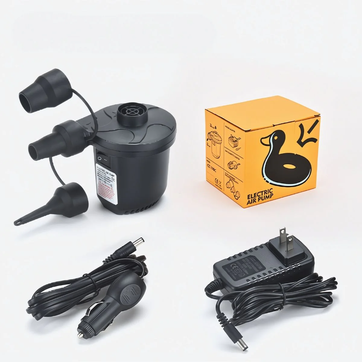 Bomba De Aire Eléctrica Para Inflar Con Boquillas Intercambiables. Inflador De Colchones, Inflables (0.7 Psi). 12V. 50 W. 110V - Image 2