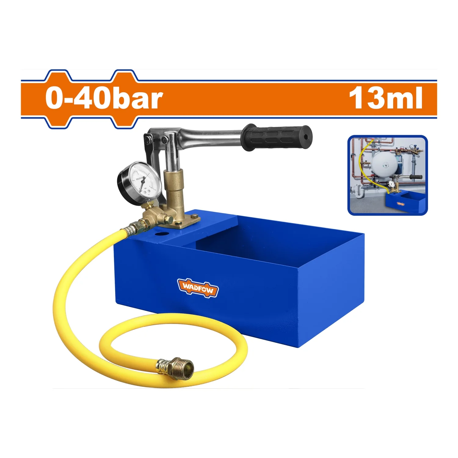 Bomba De Prueba De Presión 0–40 Bar. Flujo 13 Ml. Ideal Para Tuberías De Agua Y Aceite. Válvulas De Cobre.