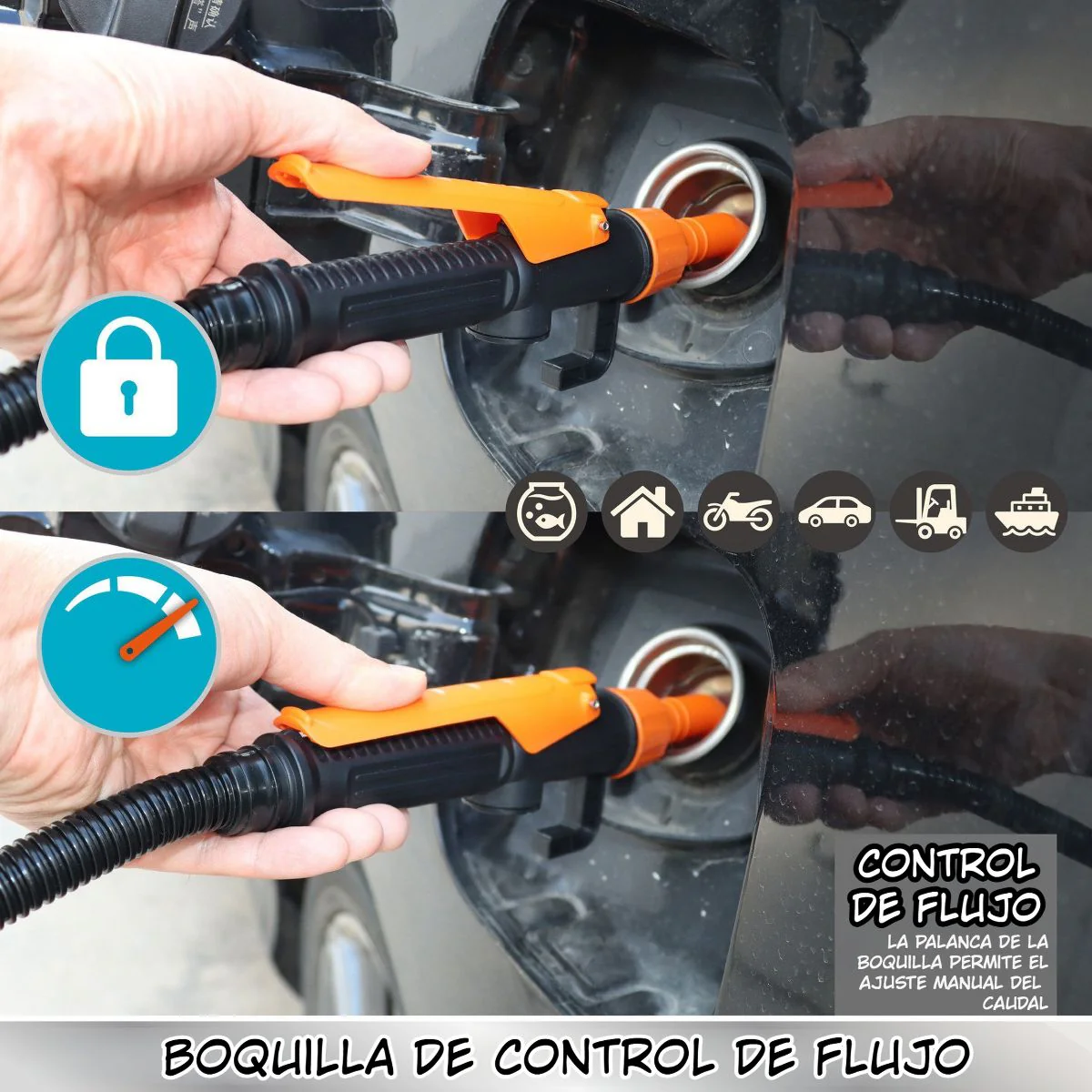 Bomba Eléctrica Portátil Para Combustible Y Agua. Extración De Aceite Y Diésel. Sifón Automático Con Boquilla De Control De Flujo. - Image 2