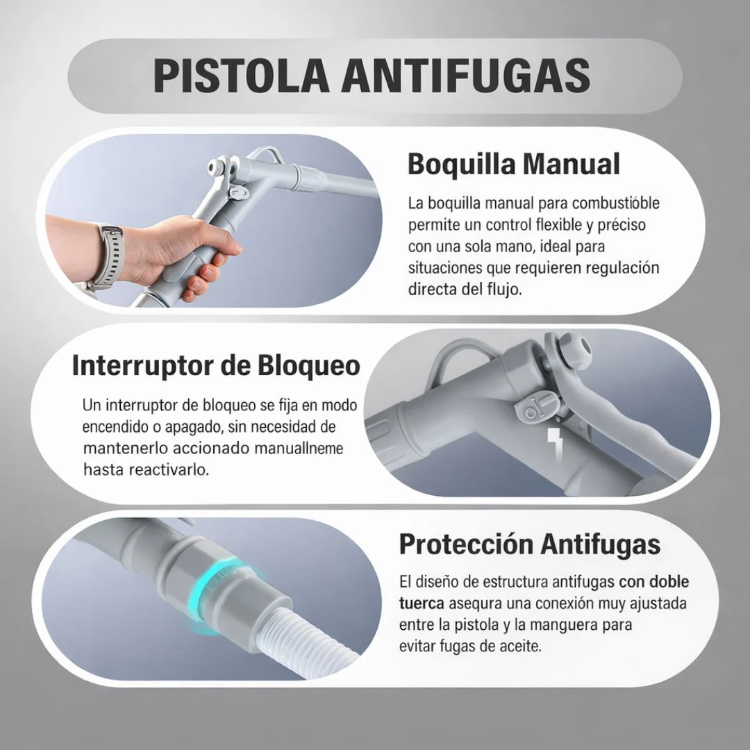 Bomba Eléctrica Portátil Para Transferencia De Combustible Extractor De Gasolina Portátil  3.2 GPM Con Manguera. Transferidor Compatible Con Bidones De Gasolina Y Diésel. FN 901M - Image 5