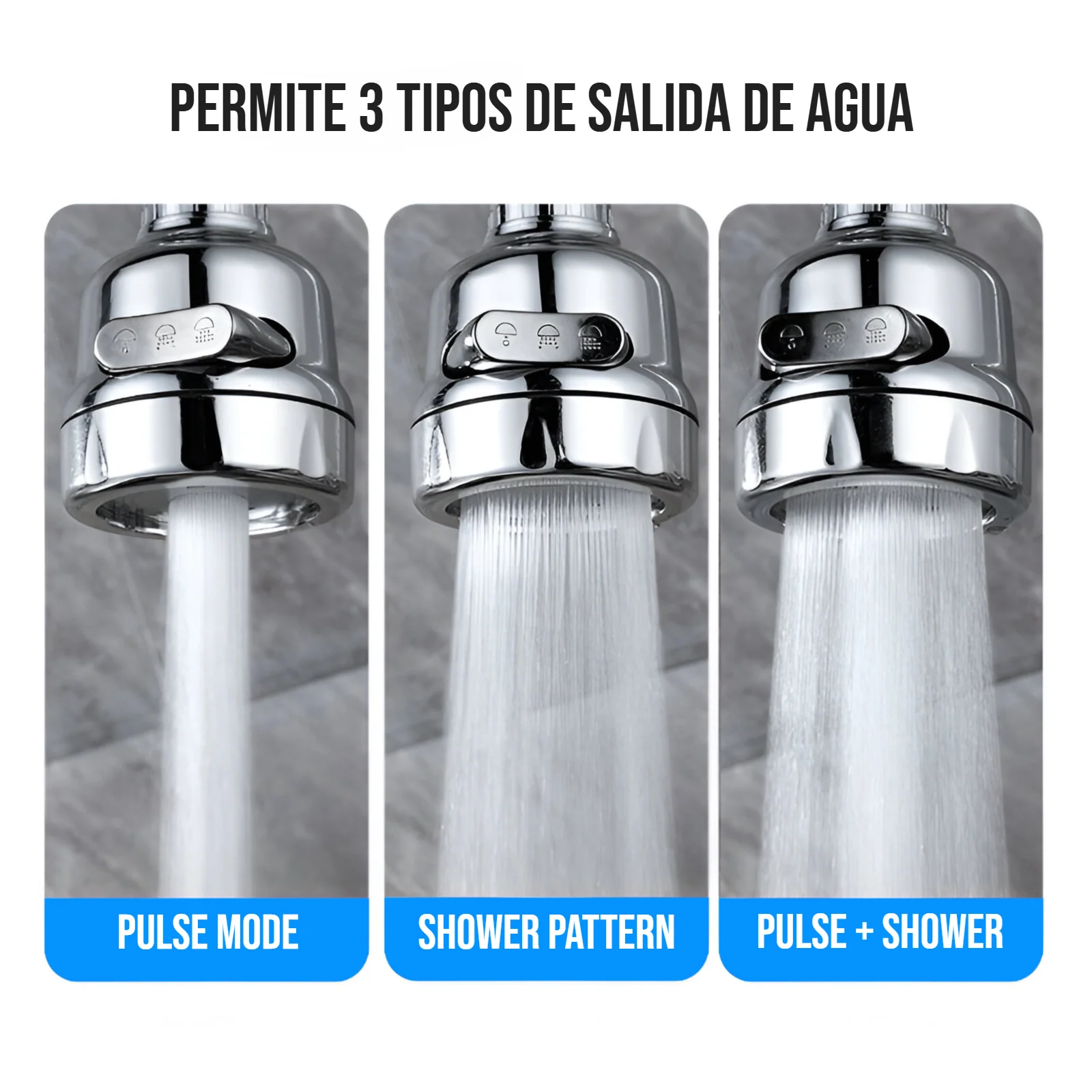 Boquilla Para Grifo Con Filtro De Purificación Y Rotación De 360º, Incluye 9 Filtros De Repuesto. - Image 3