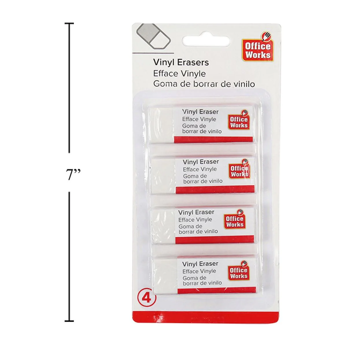 Borrador De Vinilo Blanco De 4 Piezas - Image 7