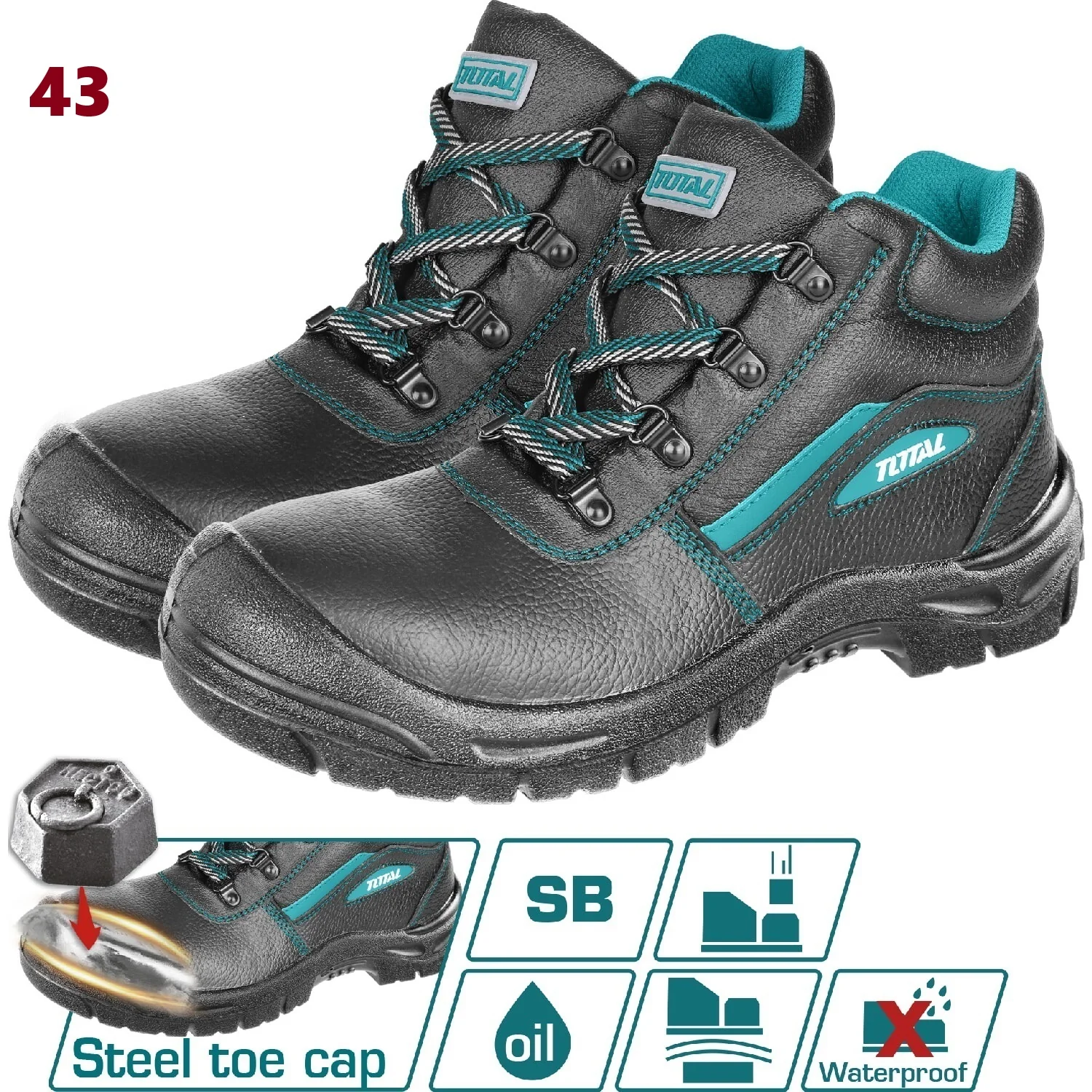 Botas De Seguridad De Cuero Con Punta De Acero. Resistente Al Aceite. - Image 6