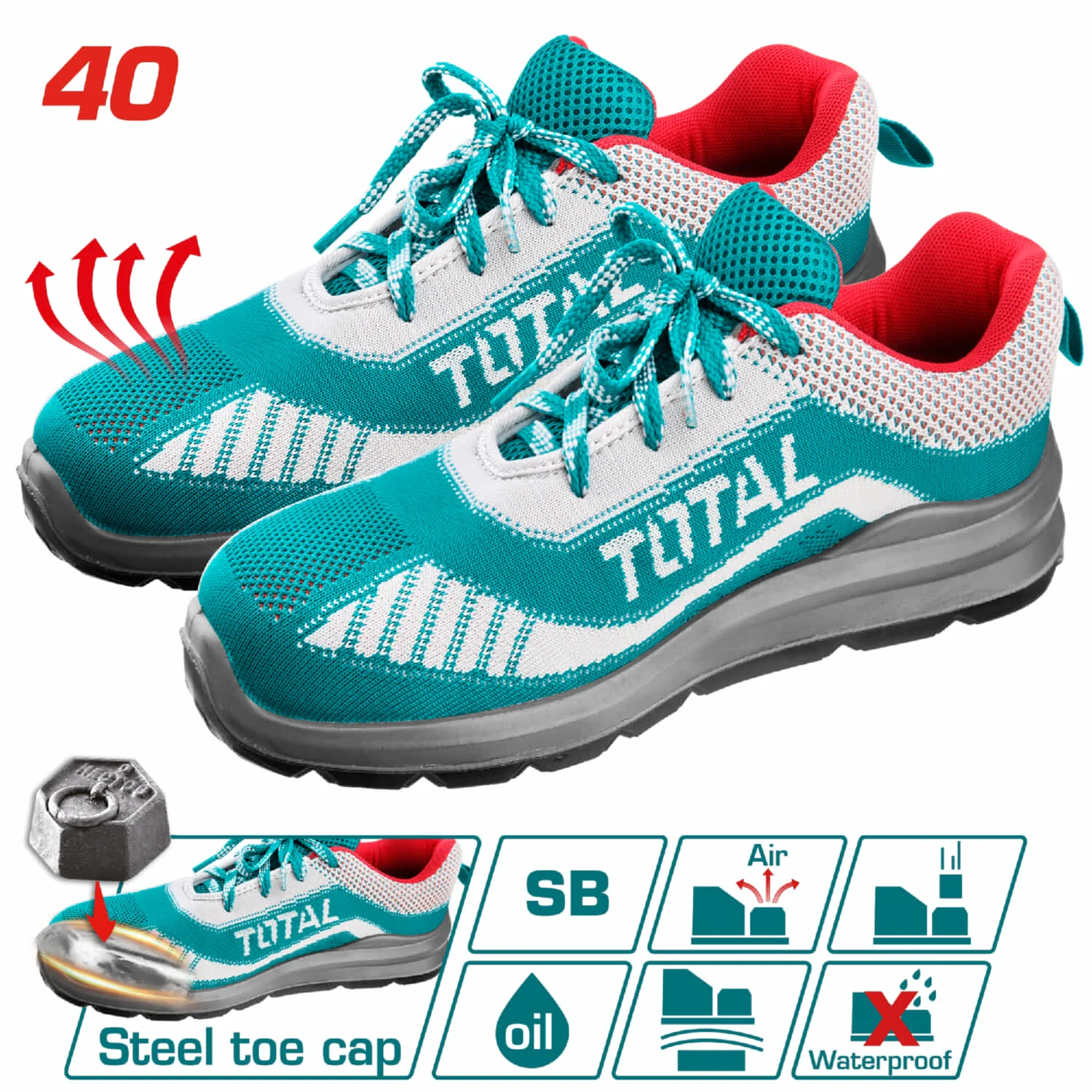 Zapatillas De Seguridad TOTAL. De Alta Calidad. Punta De Acero + Anticlavos + Antiresbalante - Image 3