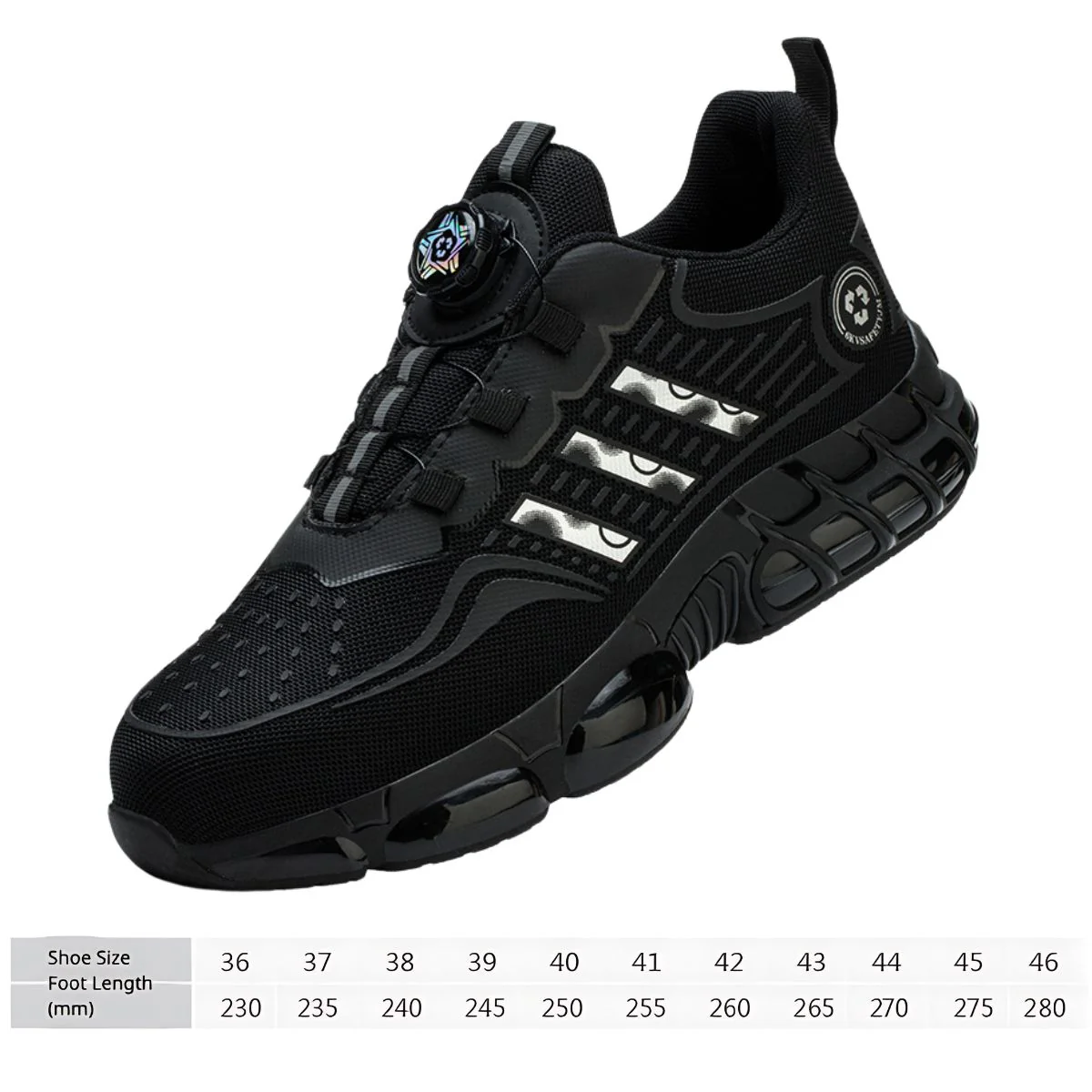 Botas Zapatillas De Seguridad Con Punta De Acero. Color Negro Y Blanco. Calzado De Trabajo Atlético. - Image 2