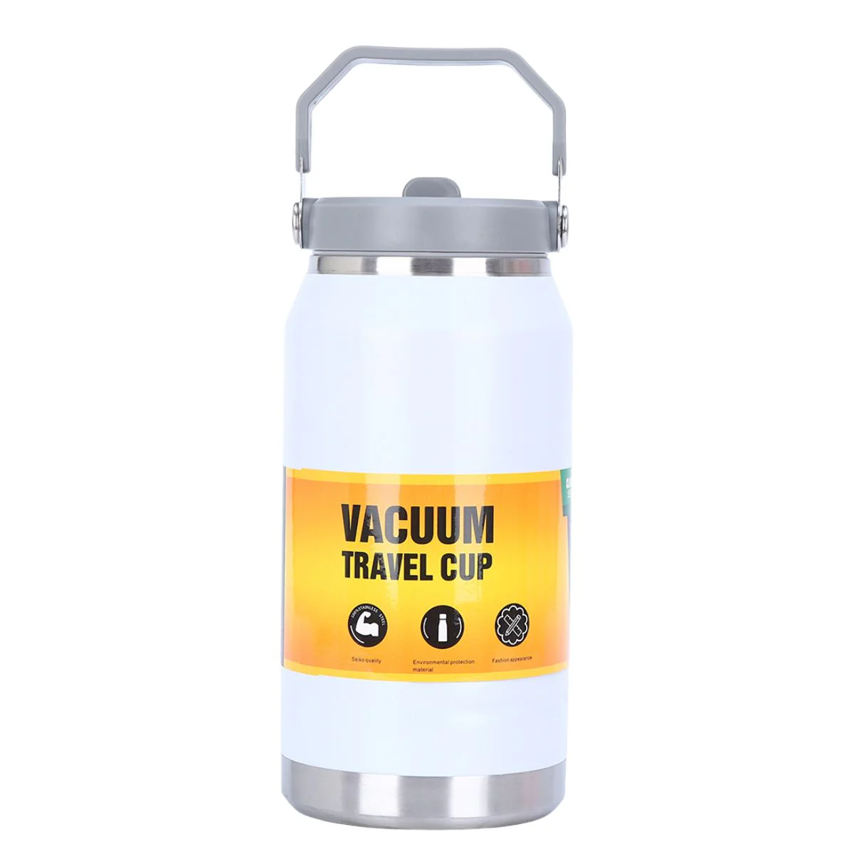 Botella De Agua Térmica 1200Ml. Termo De Doble Pared. Acero Inoxidable. Libre De BPA. Color Blanco.