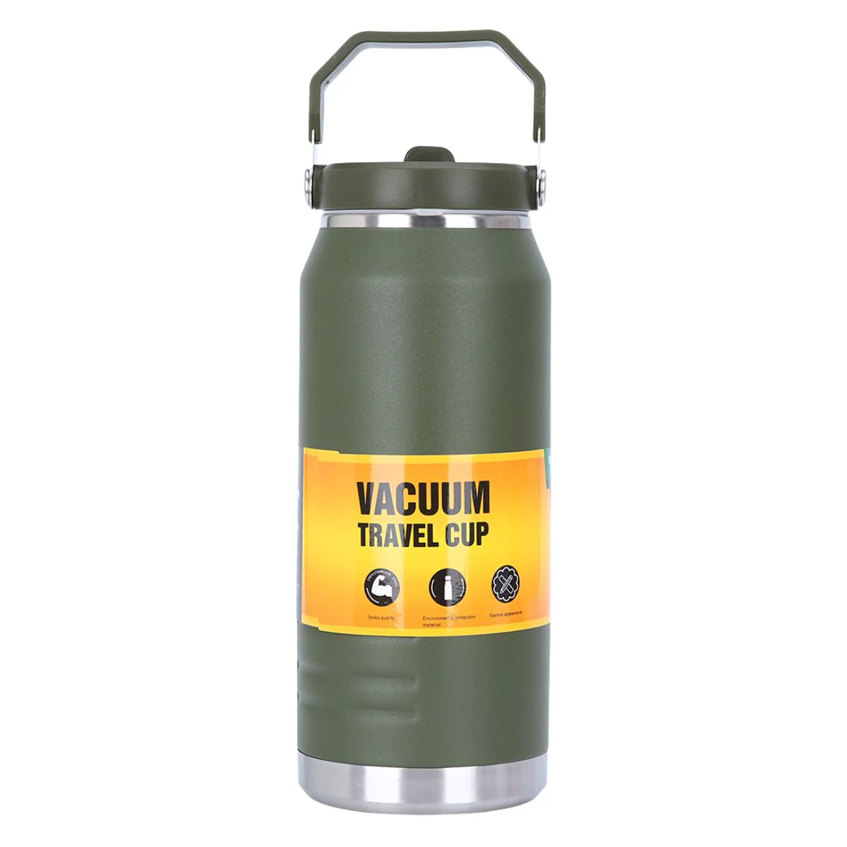 Botella De Agua Térmica 1600Ml. Termo De Doble Pared. Acero Inoxidable. Libre De BPA. Color Verde Militar.