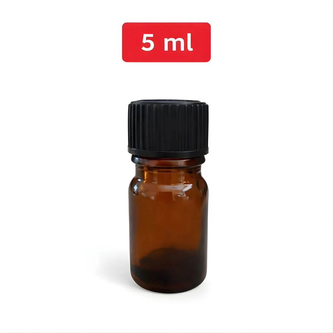 Botella De Vidrio Ámbar 5Ml. Frasco Ideal Para Aceites Y Sueros (Unidad).