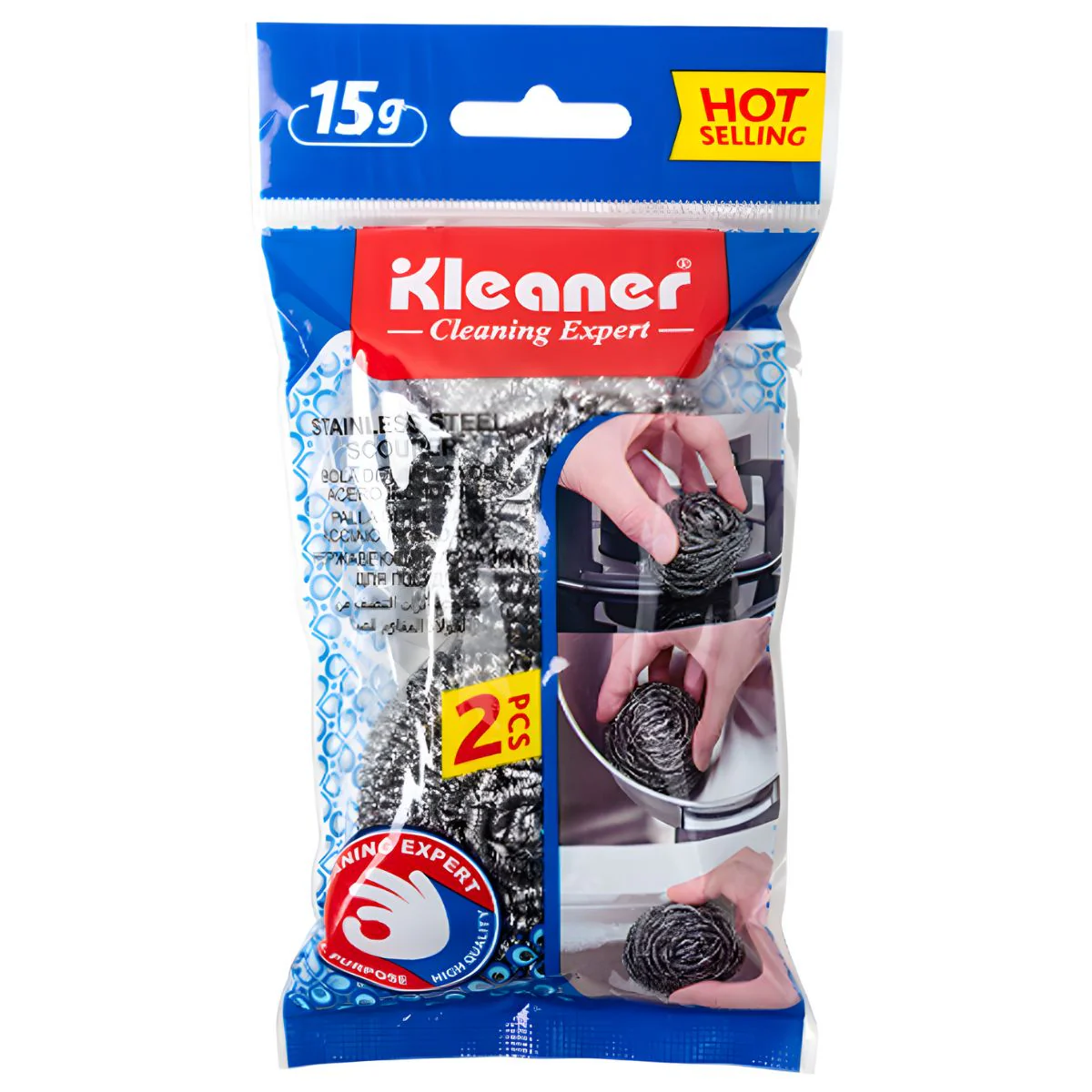 Brillo Para Fregar (15G). Pack De 2 Unidades. Fibra Metálica De Acero Inoxidable. - Image 2