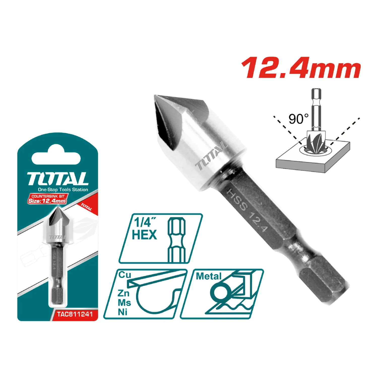 Broca Avellanadora HSS Para Madera 12.4 Mm (1Pz.) Acero Alta Velocidad - Image 2