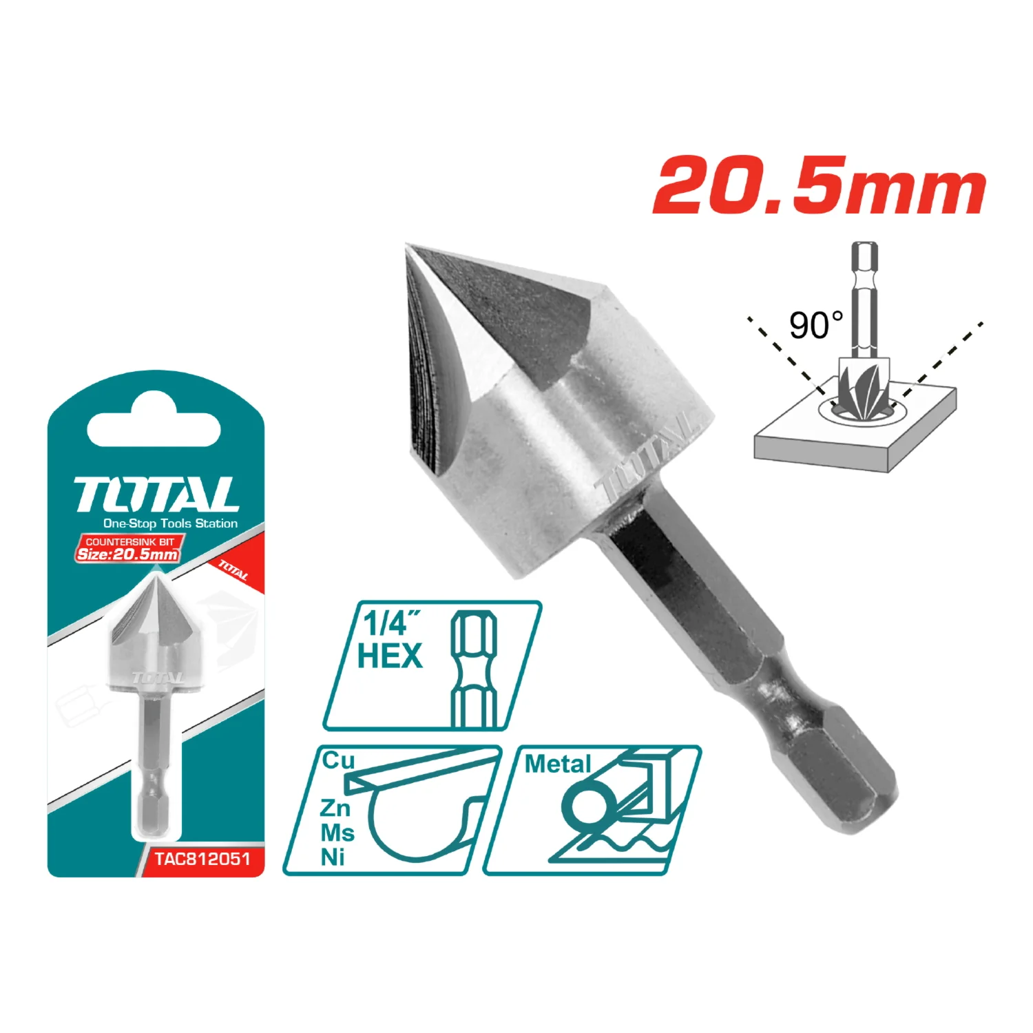 Broca Avellanadora HSS Para Metal 20.5 Mm (1Pz.) Acero Alta Velocidad - Image 2