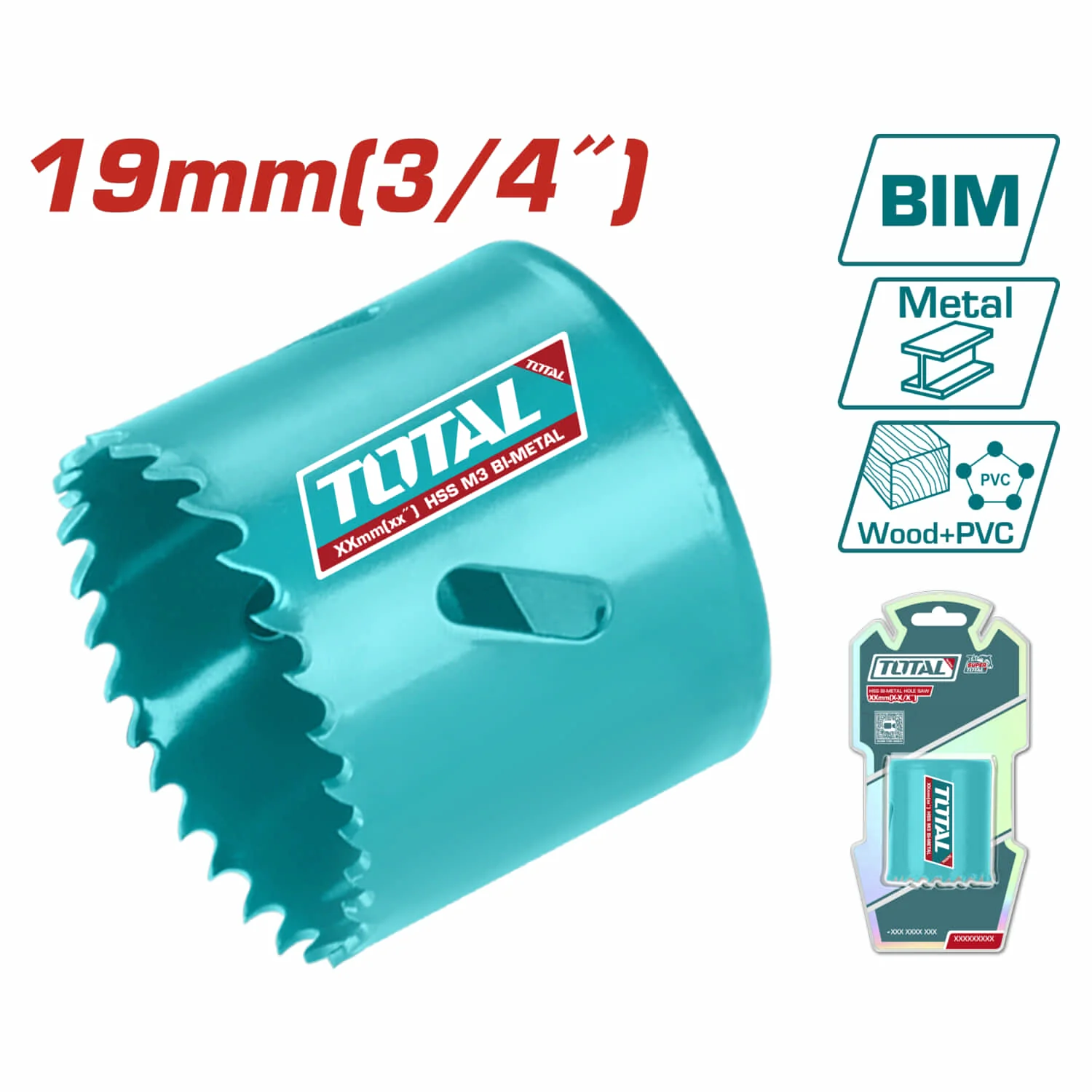 Broca Cilíndrica Sacabocado HSS M3 Bi-Metal, Dientes Variados 4-6TPI - Image 3