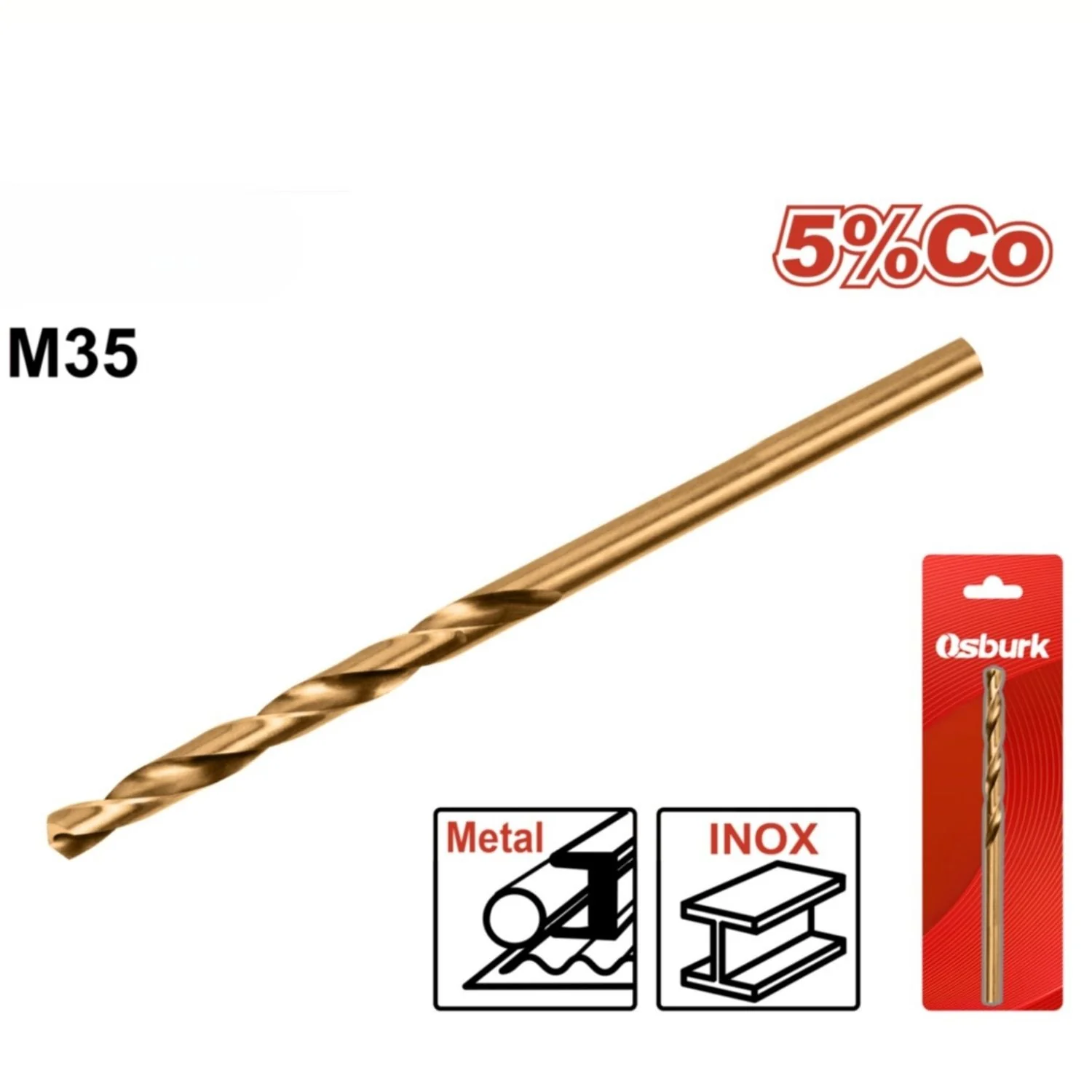 Brocas HSS Acero Alta Velocidad.Ideal Para Metal. Punta 135° Cobalto 5%