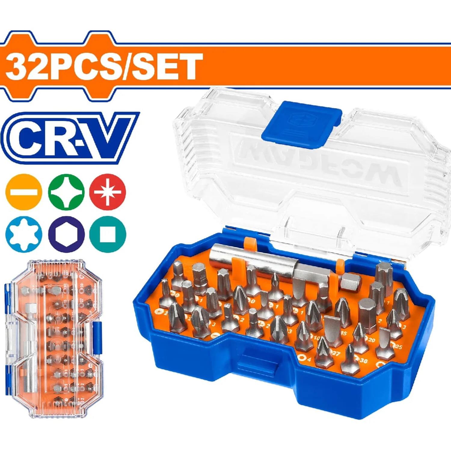 Puntas Destornillador 25Mm. Cr-V. Brocas: H3,S1,T10,PZ0,PH0. Incluye 1 Soporte. Juego De 32 Piezas. - Image 2