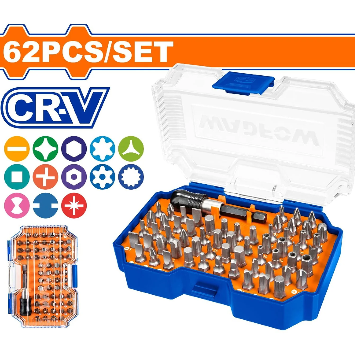 Puntas Para Destornillador 25Mm. Cr-V. Diversos Modelos. Incluye 1 Soporte De Liberación. Juego De 62 Piezas. - Image 2