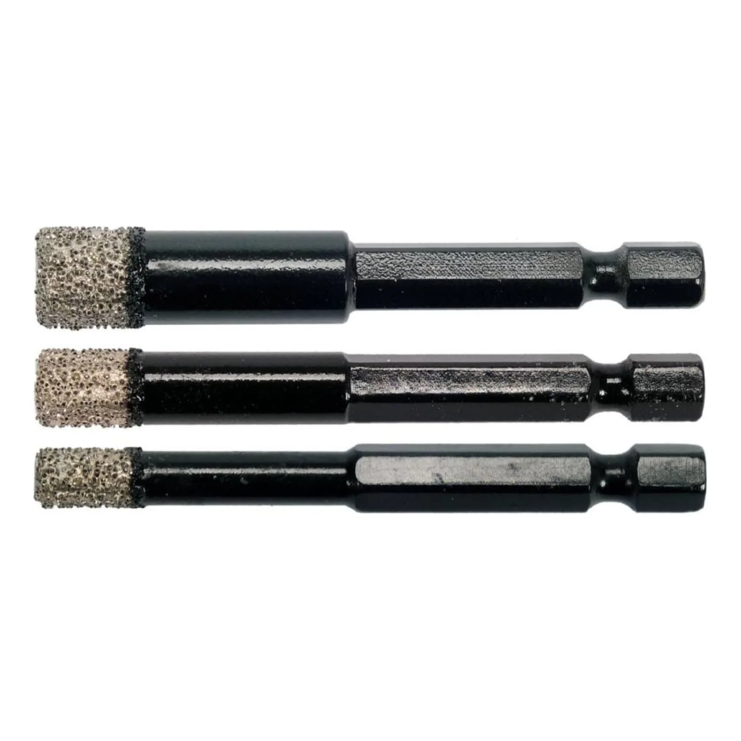 Brocas De Diamante Con Vástago Hexagonal - 3Pzs 6 - 8 - 10Mm Broca De Diamante Soldada Al Vacío. Longitud Total: 65Mm.