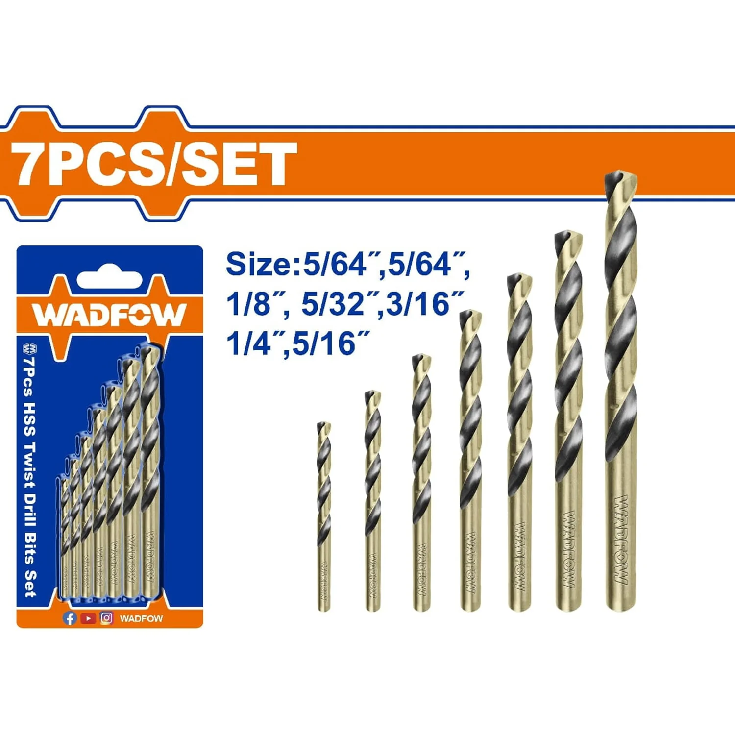 Brocas HSS Para Metal 5/64",5/64",1/8", 5/32",3/16",1/4",5/16". Set De 7 Piezas. - Image 2