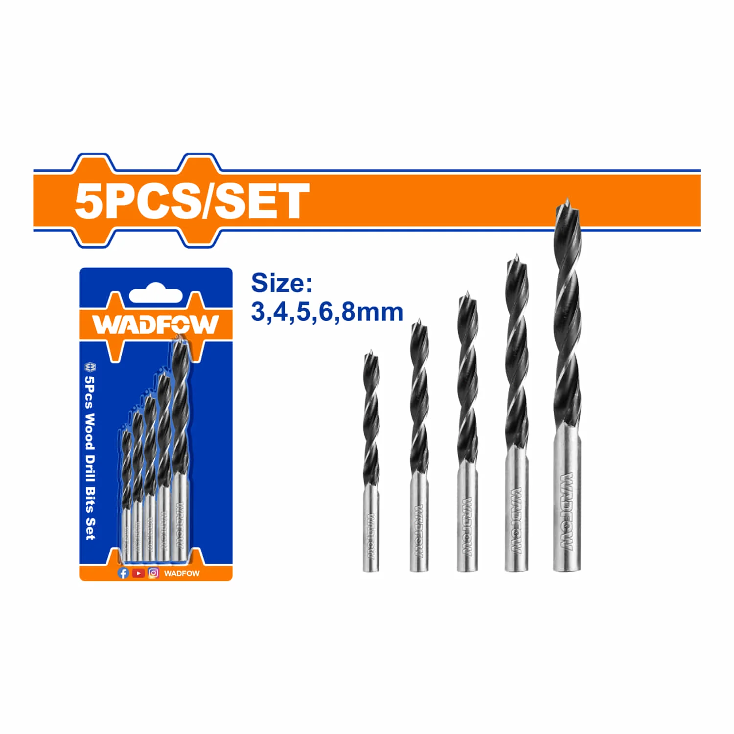 Brocas Para Madera. Set De 5 Piezas Para Taladro. - Image 2
