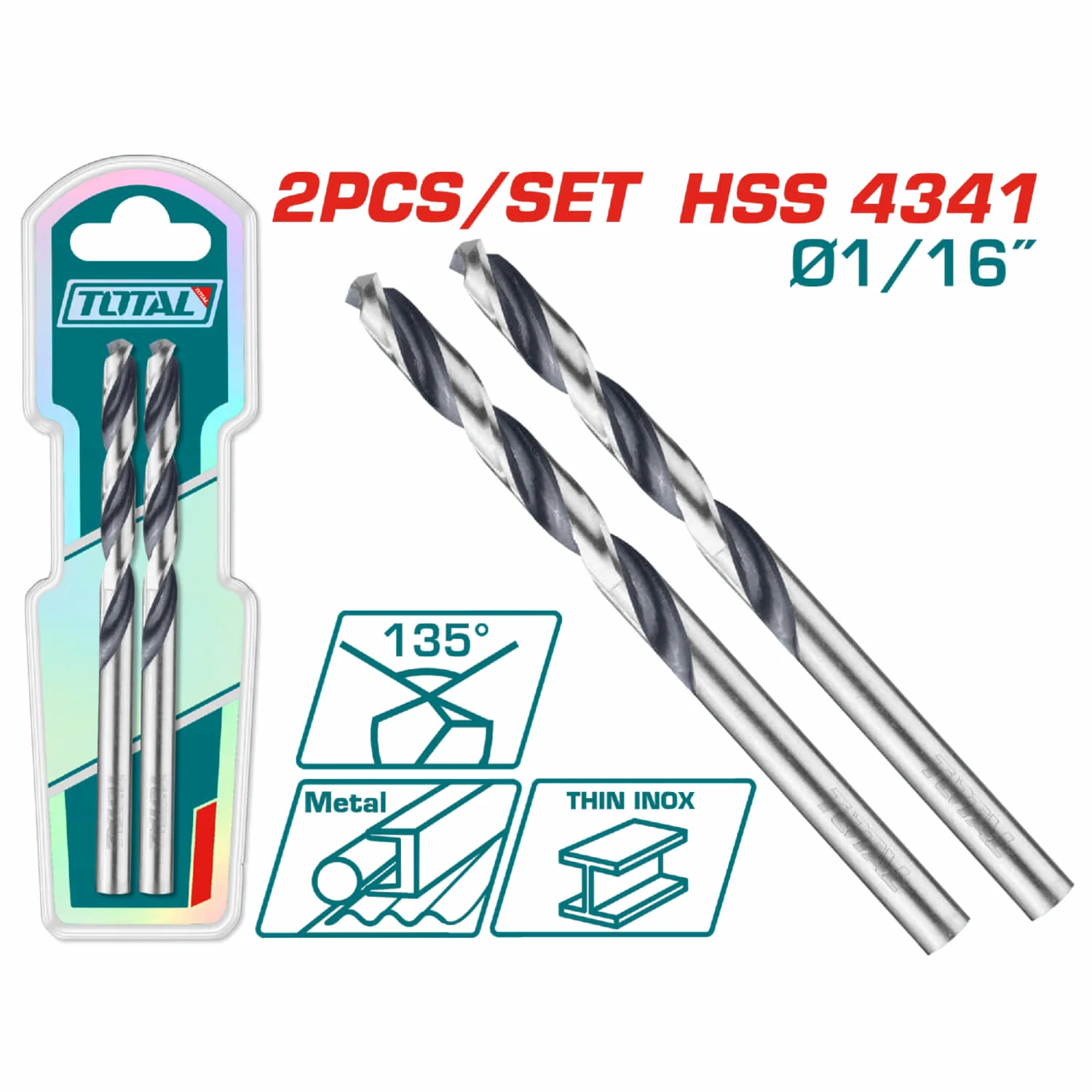 Brocas Para Metal HSS 4341 135º - Image 2