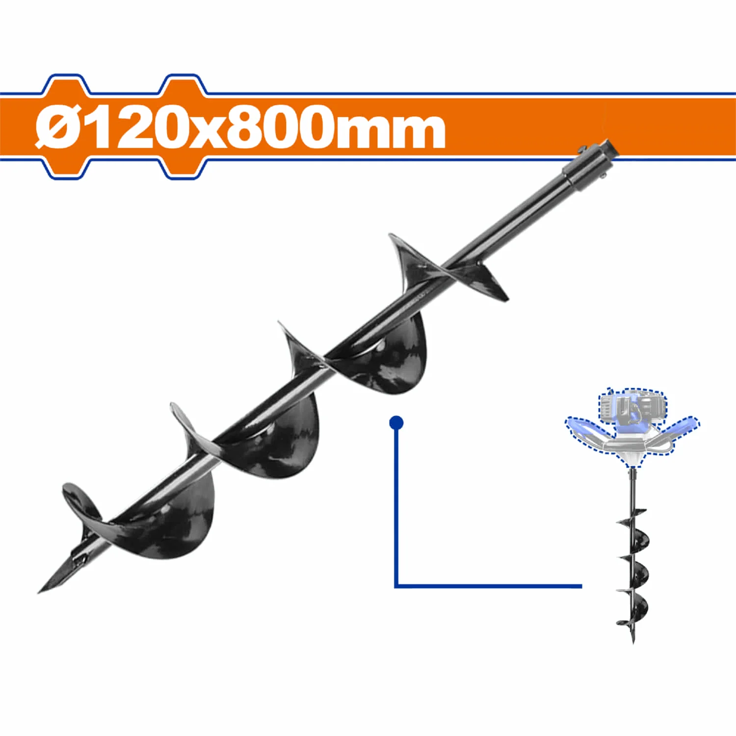 Brocas Para Taladro De Tierra Ahoyadora. Tamaño: 120X800 Mm. Compatible Con WDZ1A52-1