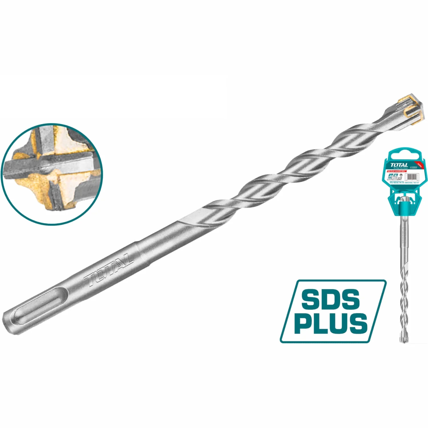 Brocas SDS PLUS. Punta TCT En Cruz Para Taladro Rotomartillo. Acero Cromado. Milimétricas