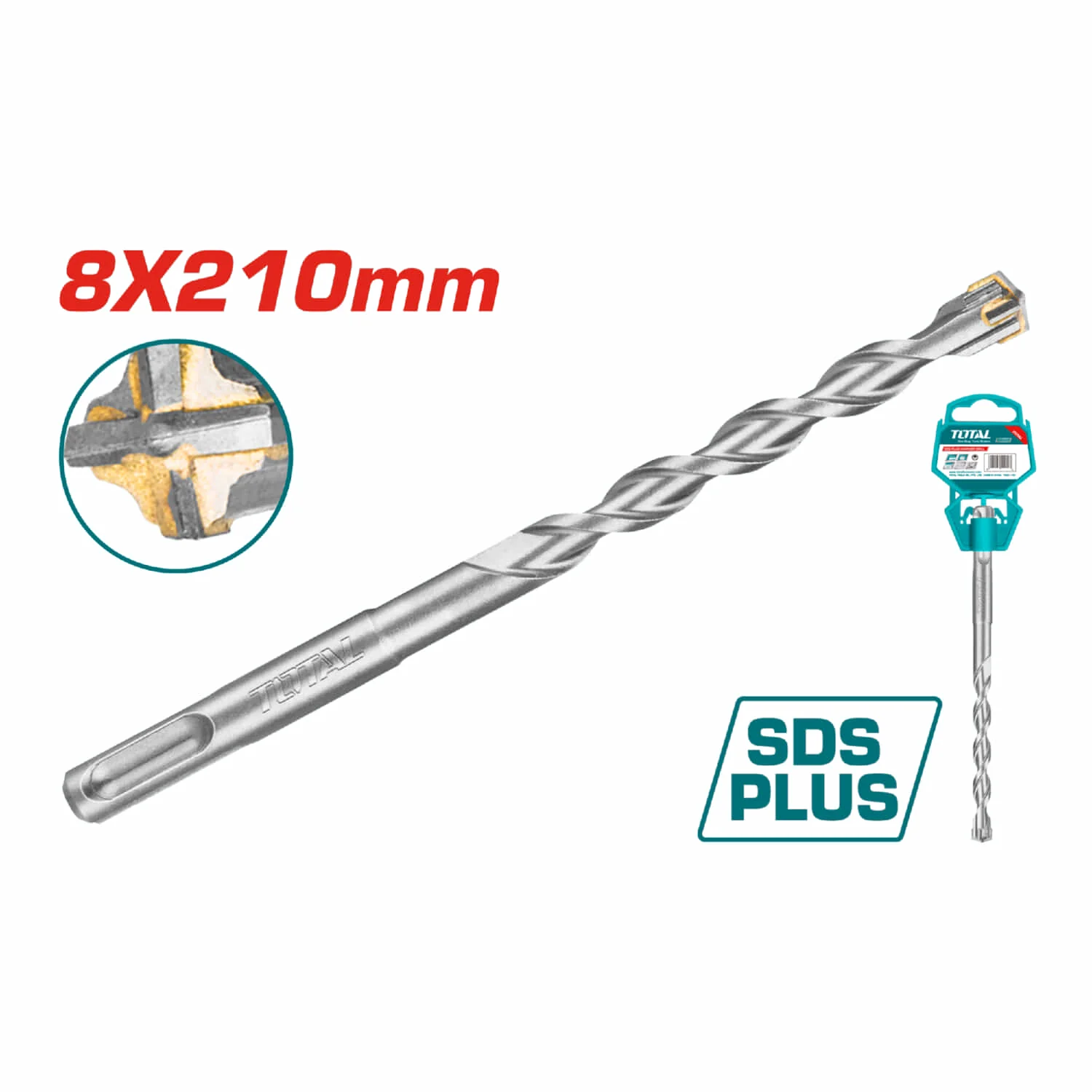 Brocas SDS PLUS. Punta TCT En Cruz Para Taladro Rotomartillo. Acero Cromado. Milimétricas - Image 3