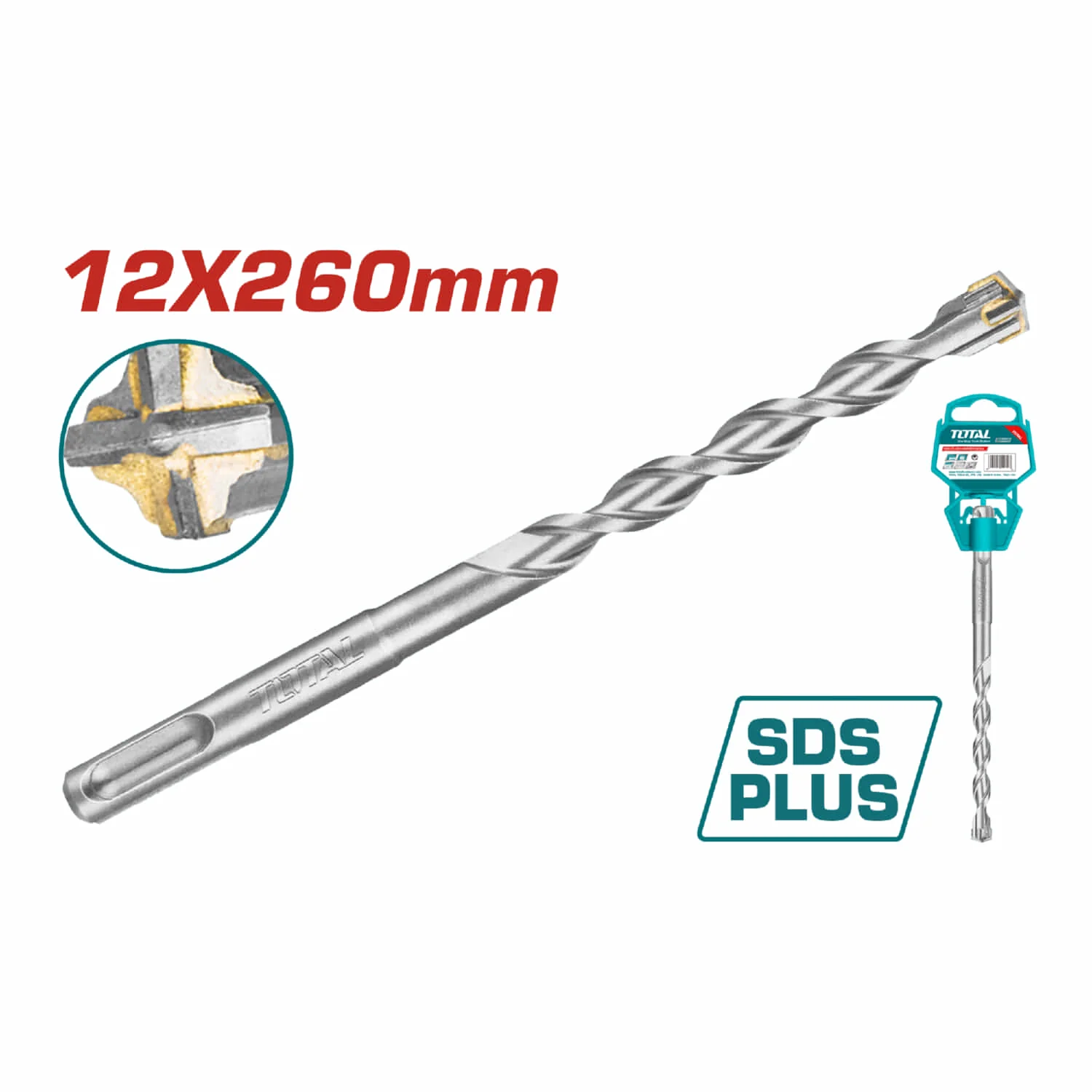 Brocas SDS PLUS. Punta TCT En Cruz Para Taladro Rotomartillo. Acero Cromado. Milimétricas - Image 5