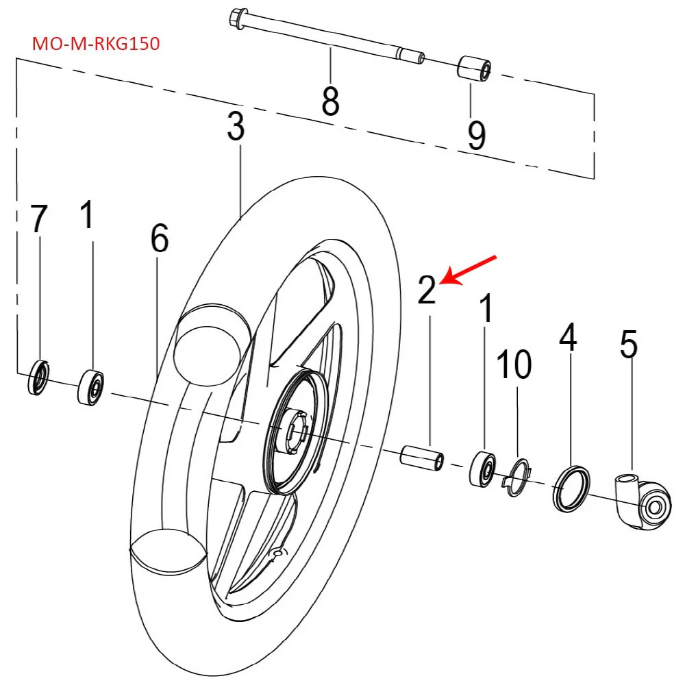 Buje Intermedio Rueda Delantera (RKG150) - Image 2