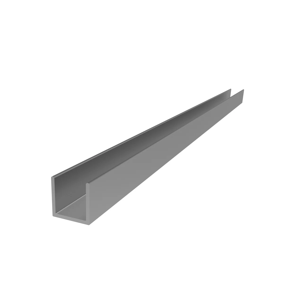 C-1L Uchannel De 1/2" Espesor 1.1 Mm. Largo 5.85 Mts. Acabado Anodizado Silver 15 Micron.