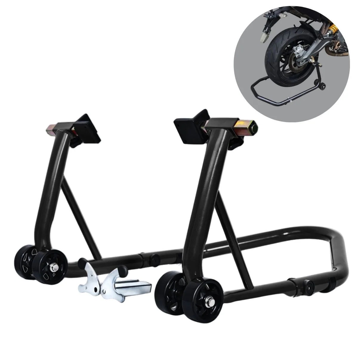 Gato Soporte Caballete Trasero Para Sostener Motos Universal Ajustable Con Ruedas. Soporte De Motocicleta Para Rueda Trasera.