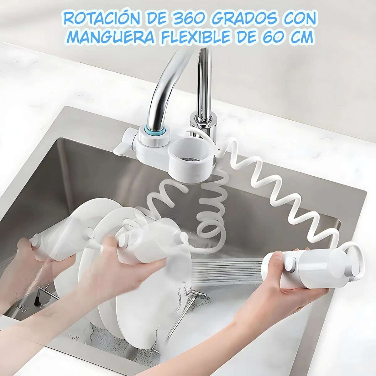 Cabezal De Grifo 3 En 1 Con Dispensador De Jabón Y Manguera Extensible. Boquilla Multifunción Para Llave De Fregadero. - Image 3
