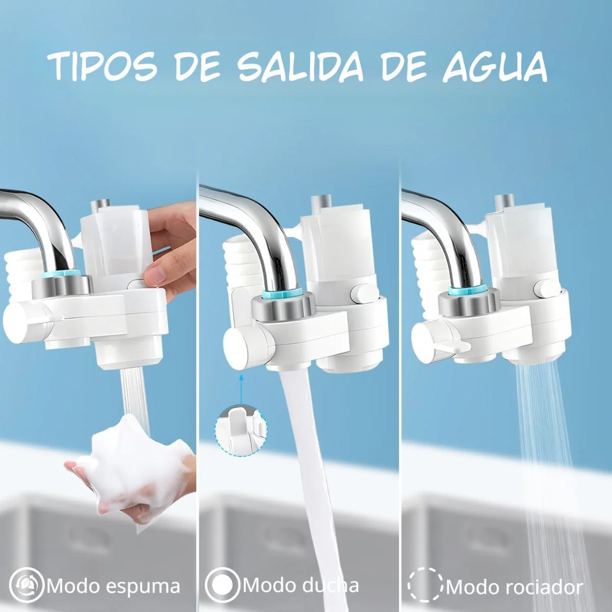 Cabezal De Grifo 3 En 1 Con Dispensador De Jabón Y Manguera Extensible. Boquilla Multifunción Para Llave De Fregadero. - Image 4