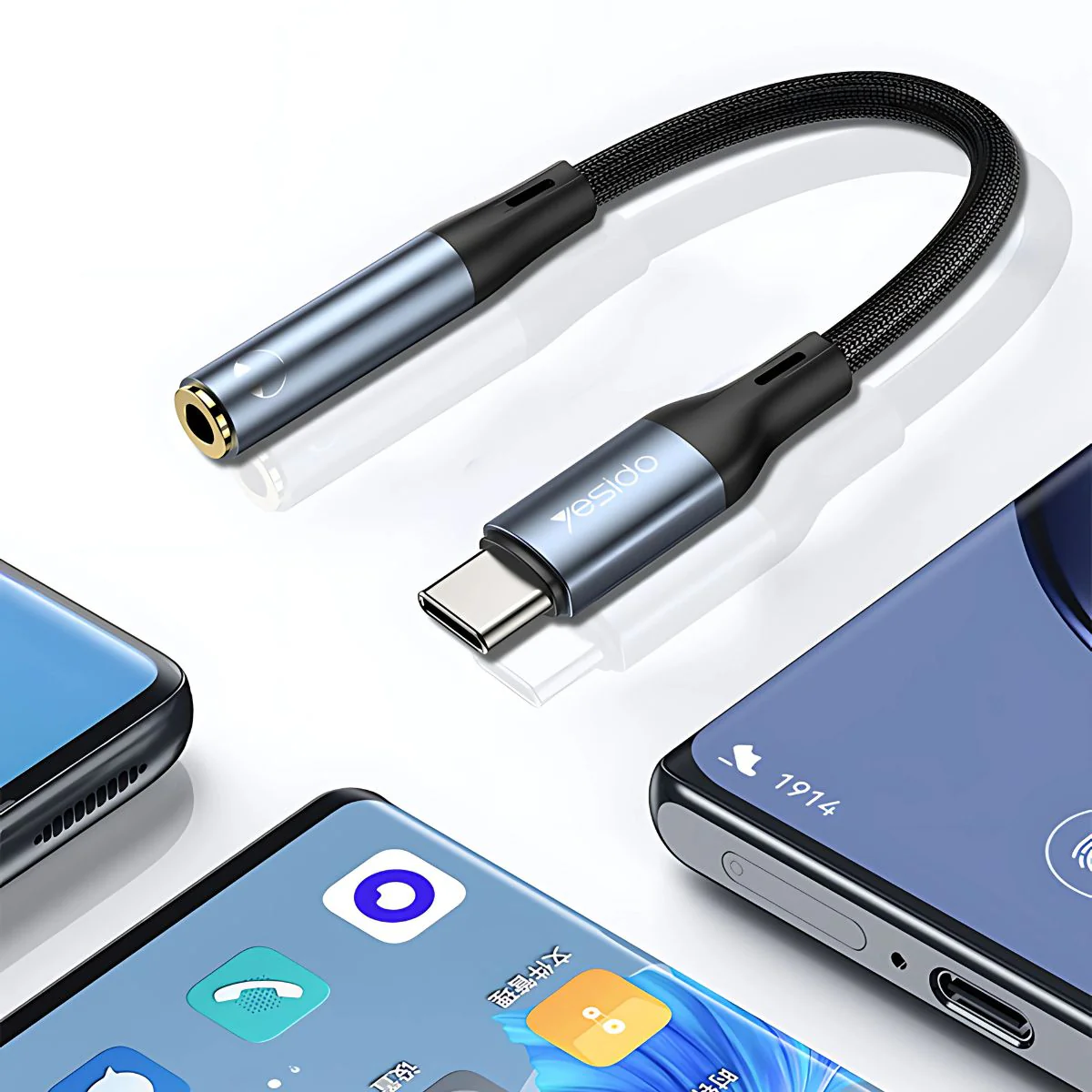 Cable Adaptador De Audio USB-C A AUX (Jack 3.5Mm) Para Conectar Audífonos A Celular. Largo: 15Cm. - Image 3