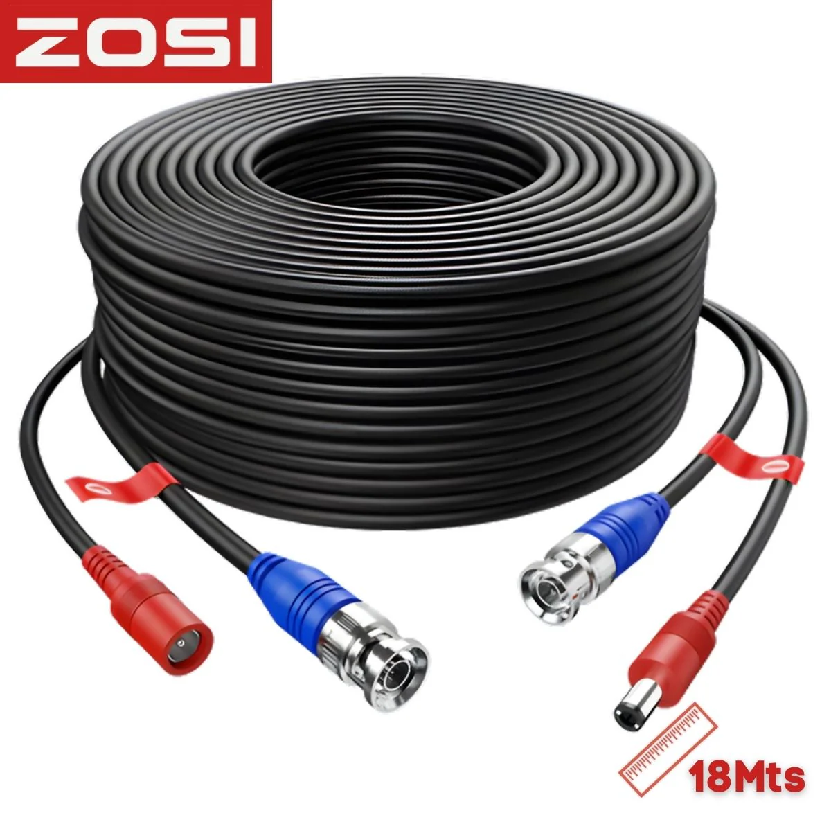 Cable BNC 18 Metros (60FT) Para Cámaras De Seguridad CCTV, Transmisión De Video Estable Para Sistemas DVR