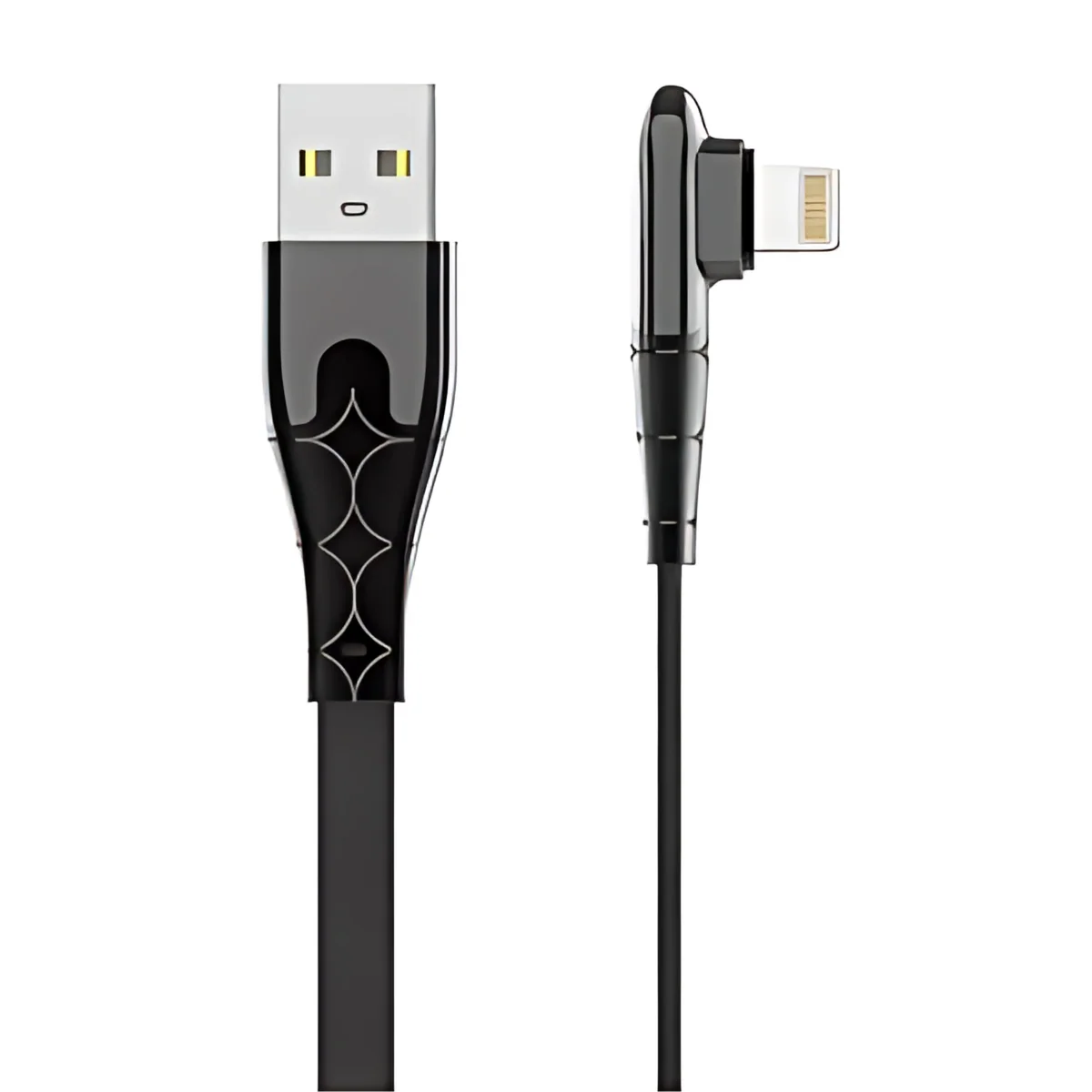 Cable USB A Lightning Iphone Con Conector Angular 90 Grados. Longitud De 1 Metro, Carga Rápida 2.4A Compatible Con Apple.