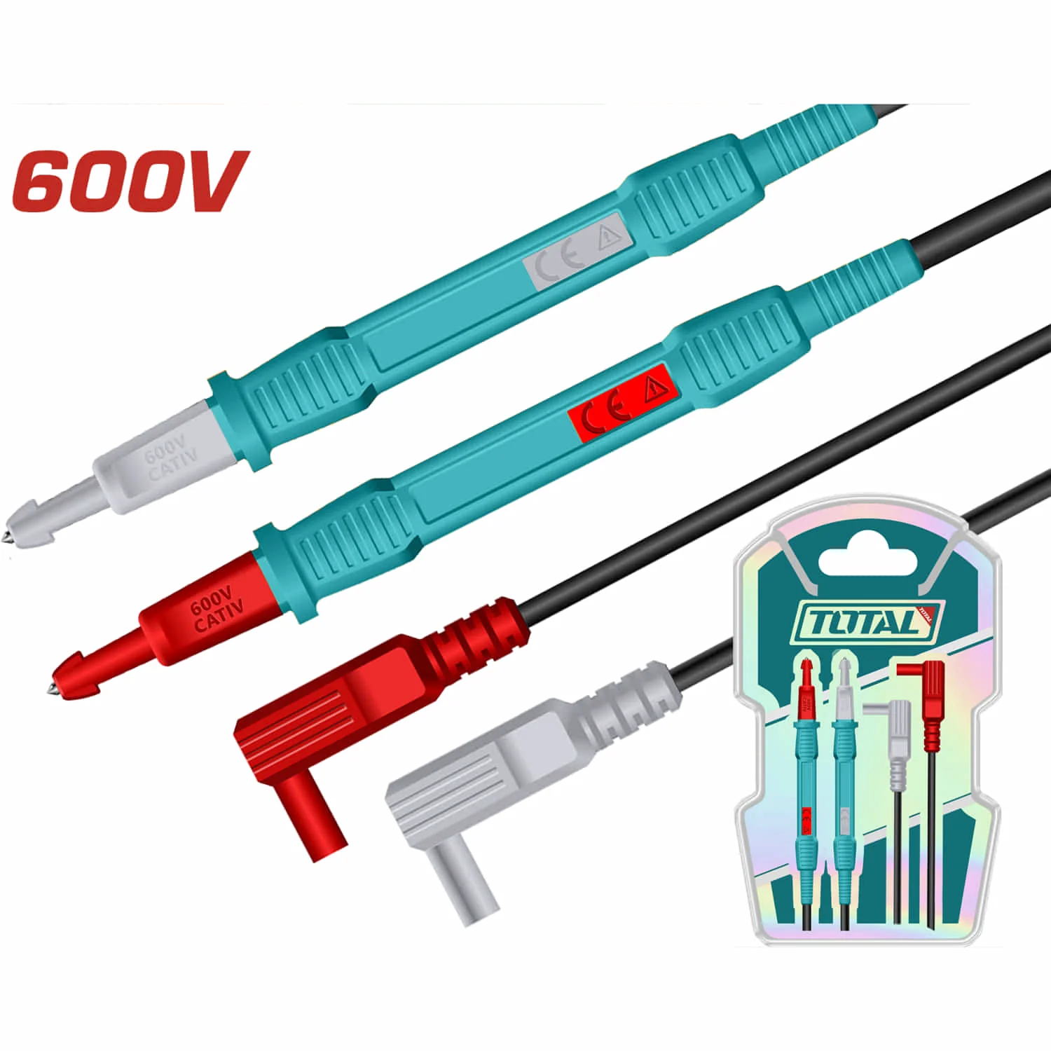 Cable Y Puntas De Prueba Para Multímetro 80Cm CAT Ⅲ600V Lápiz 130Mm. Apto Para Medidor Abrazadera