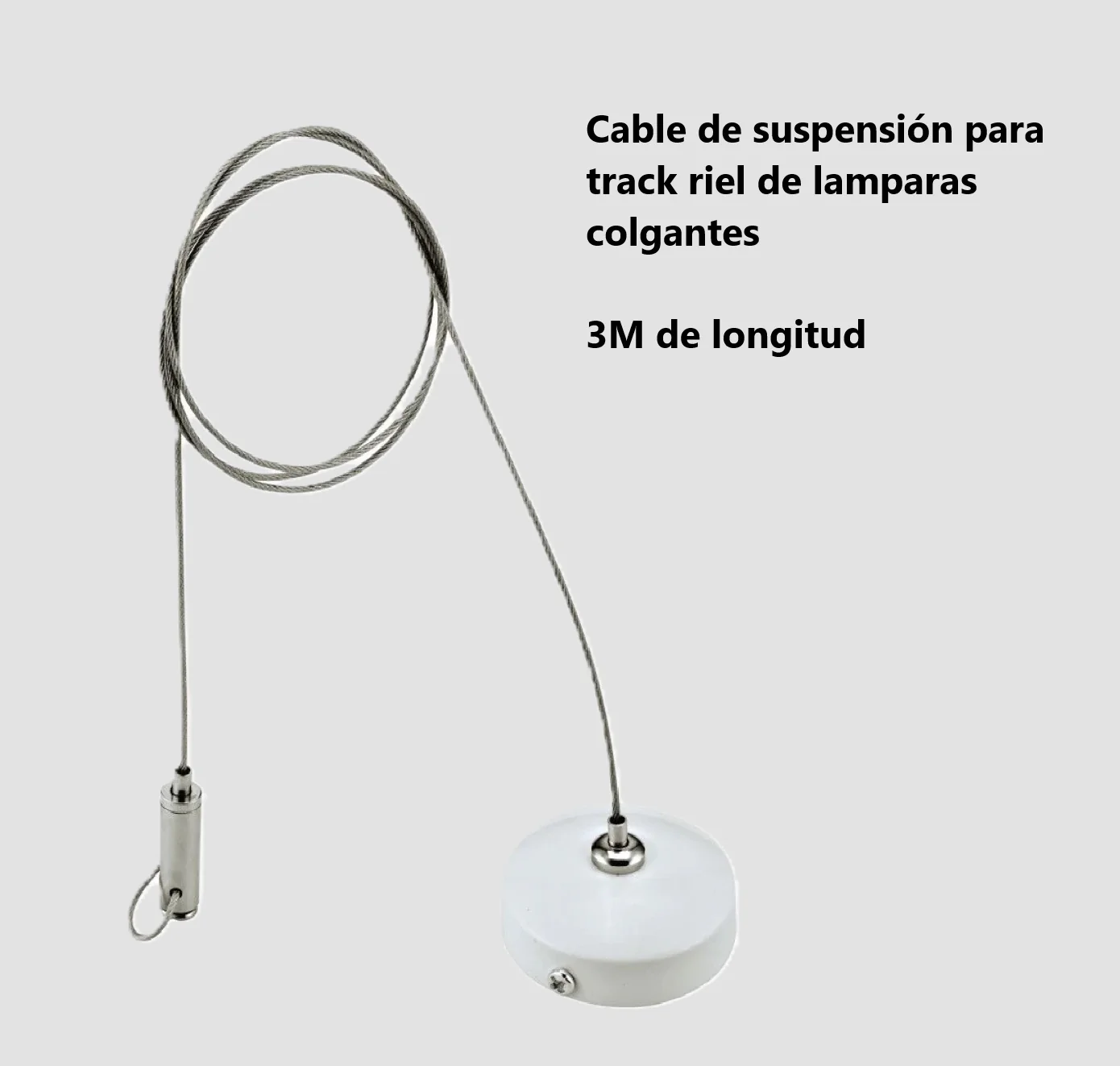 Cable Y Soporte De Techo Kit De Suspension Para Rieles Track Sistema Colgante Color BLANCO
