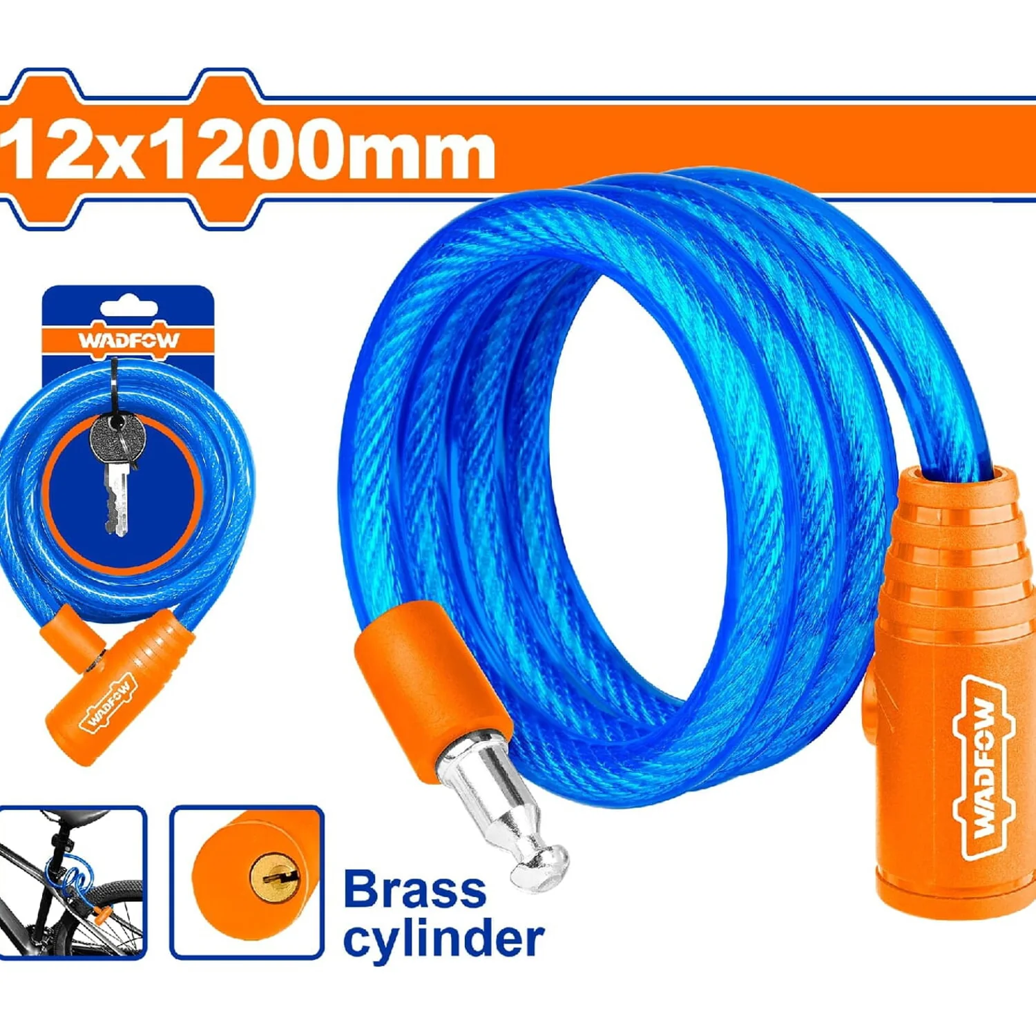 Cadena De Seguridad Para Bicicleta De 12X1200mm. Recubierto En PVC. Incluye 2 Llaves. - Image 2