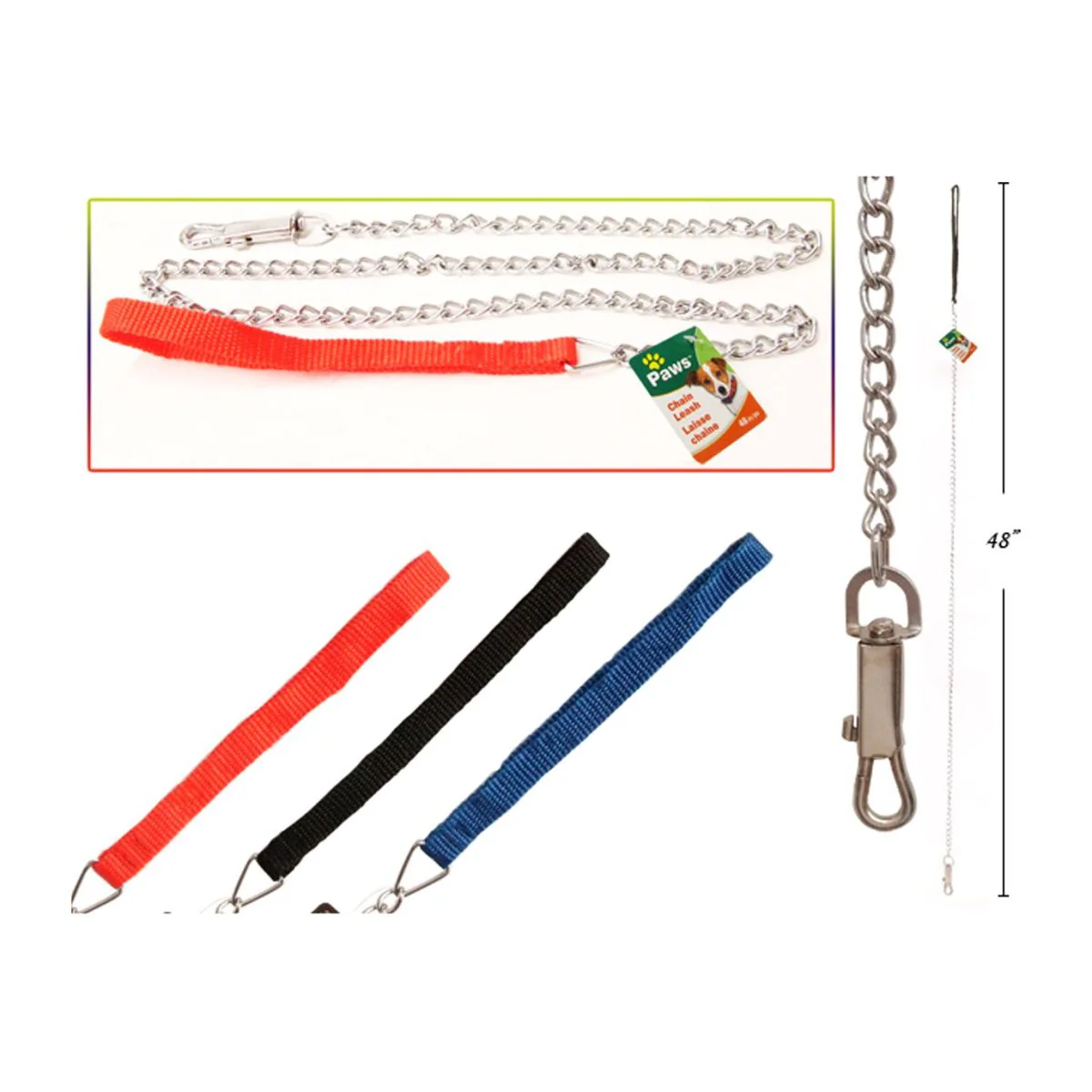 Cadena Para Perros 48 "Con Mango De Nailon (Viene En Colores Variados Al Azar) (1Pza) - Image 2
