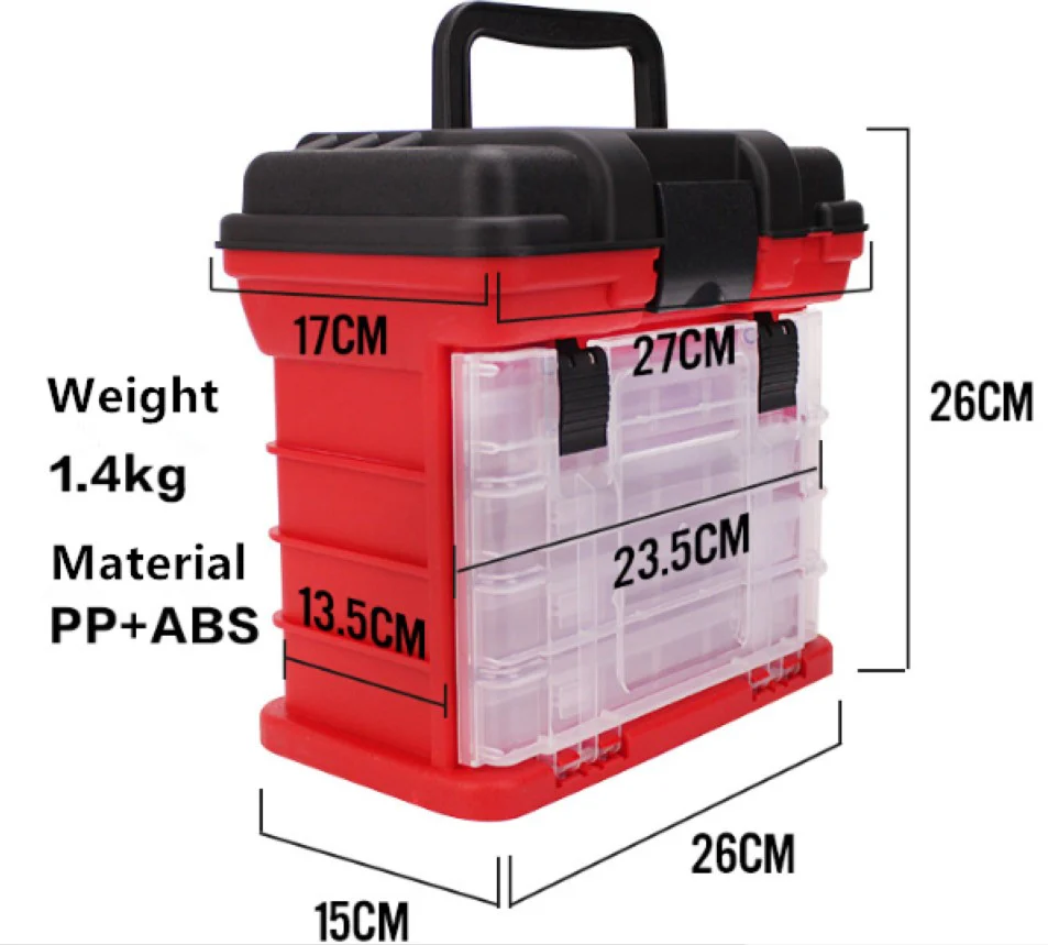 Caja Almacenamiento Roja Para Accesorios De Pesca - Image 3