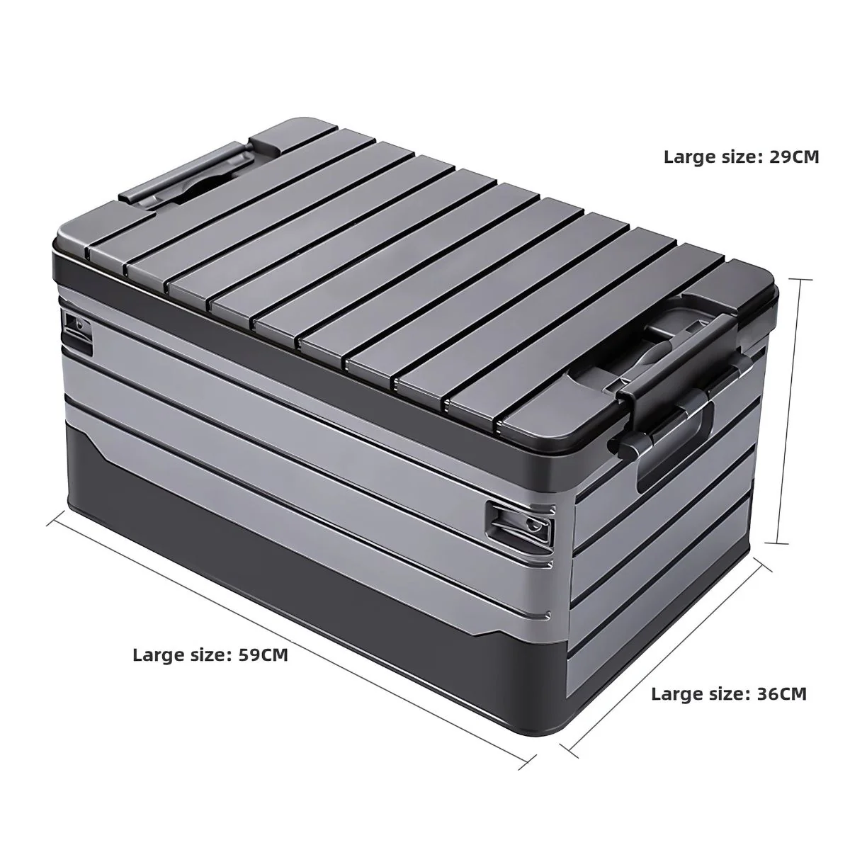 Caja De Almacenamiento Plegable 60L Con Tapa Plana. 59X36x29 Cm. Contenedor Organizador. Caja Plástica Multiusos. - Image 6