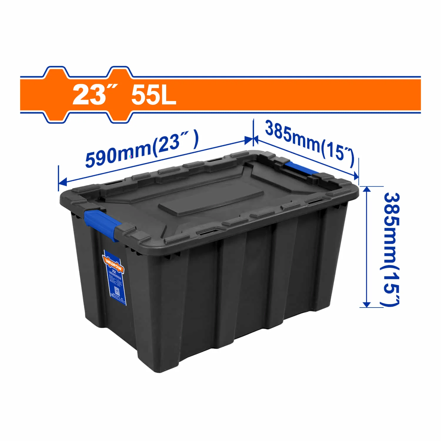 Caja Plastica Contenedor De Almacenamiento Plástico 55L. 590X385x385mm. Hebilla De Plástico. Peso: 3100G. - Image 2
