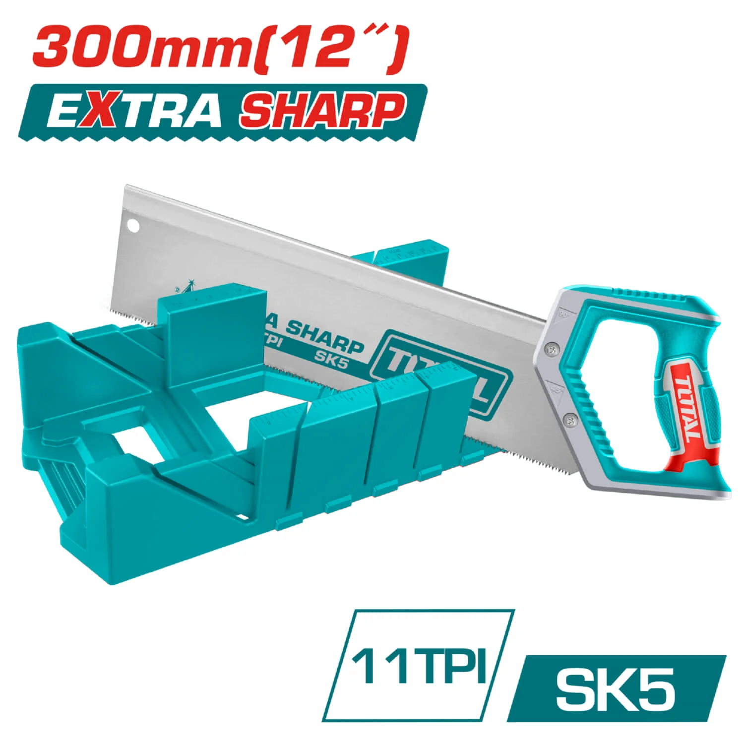 Caja Plástica Corte Inglete 300×140×80 20Mm Con Sierra 300Mm/12"11TPI