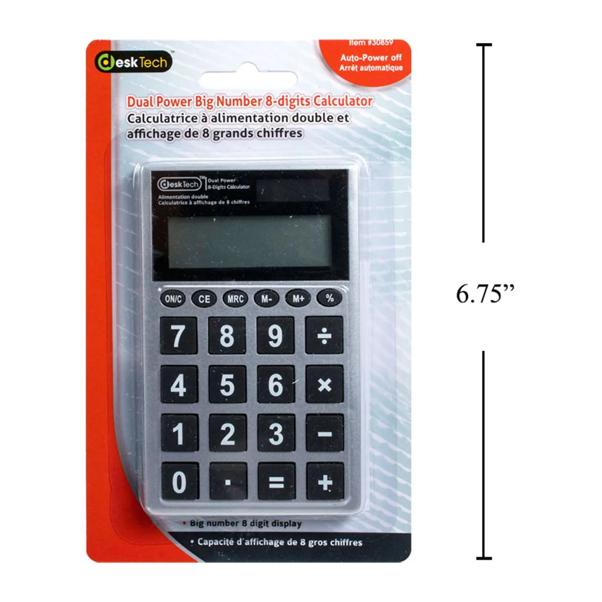 Calculadora De 8 Dígitos Con Números Grandes Y Doble Potencia De Desk Tech - Image 4