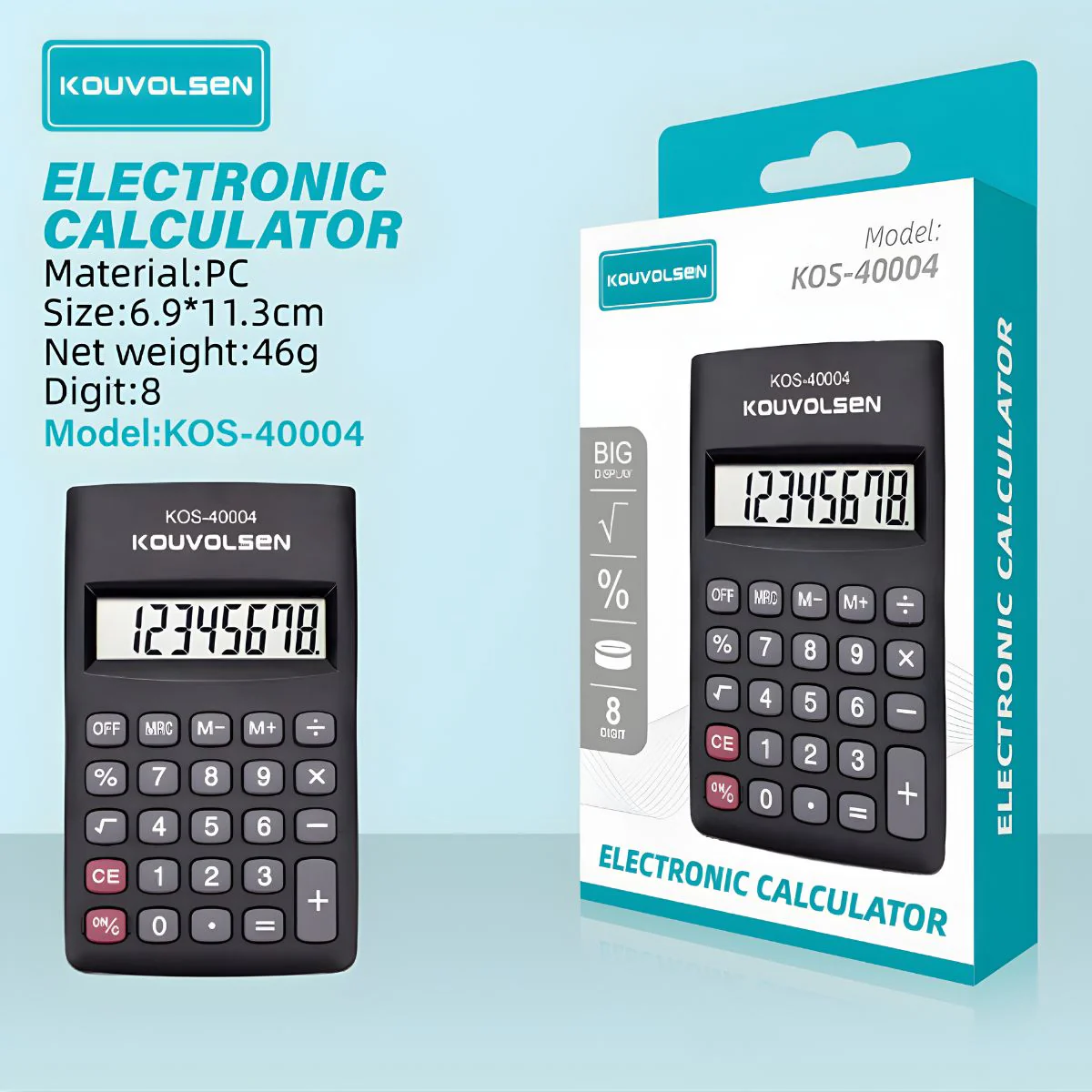 Calculadora Electrónica De 8 Dígitos Con Pantalla Grande (6.9X11.3Cm). Ideal Para Oficina, Escuela Y Hogar.