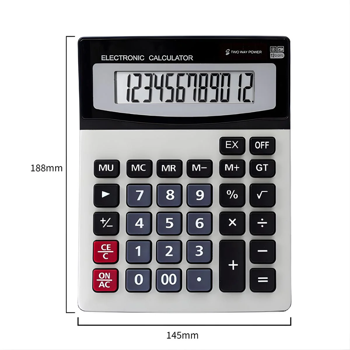 Calculadora Electrónica De Escritorio Con Pantalla De 12 Dígitos Y Teclas Grandes. Base Antideslizante. - Image 3