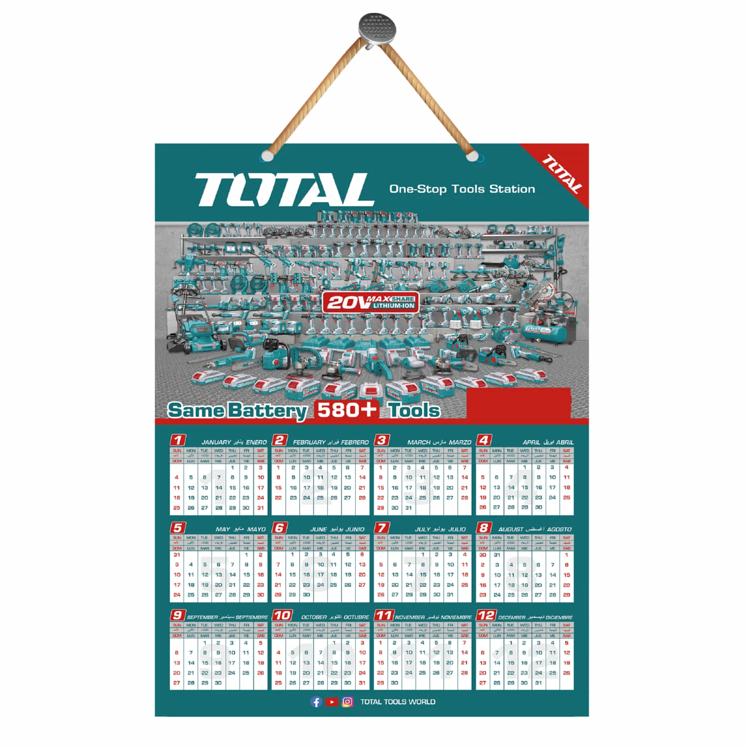 Calendario Promocional Año 2026 Tamaño: 570X400mm Material Papel Cartulina 350G