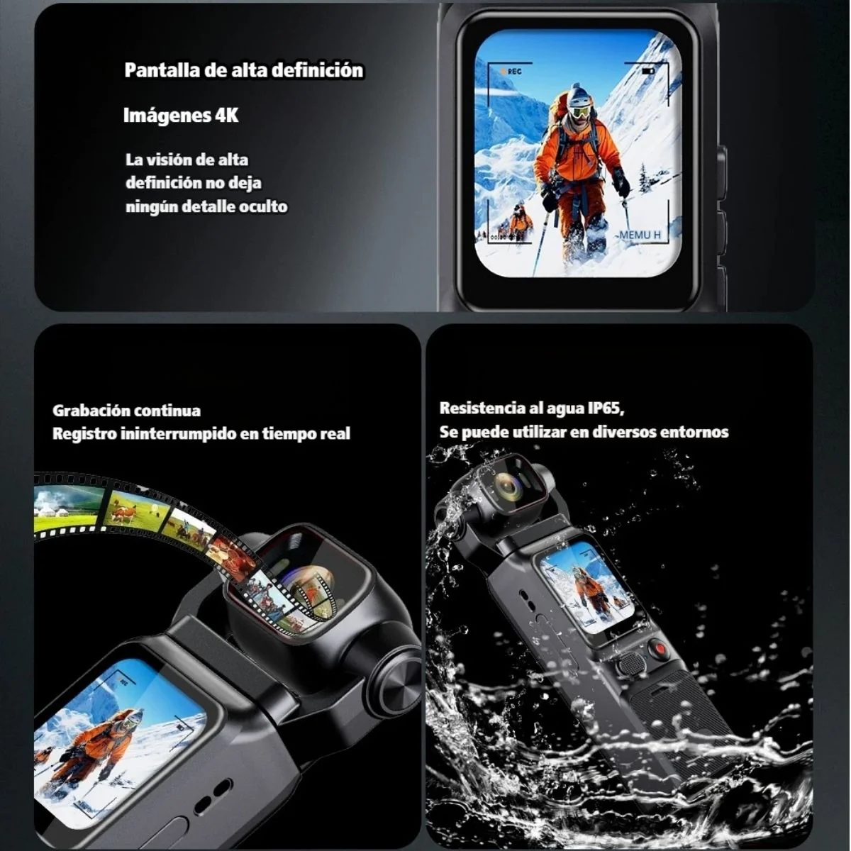 Cámara Antivibración De Bolsillo 4K L18 30FPS De 6 Ejes IP65. Videocámara Con Estabilización Giroscópica Batería 3000Mah Pantalla 1.69” - Image 3