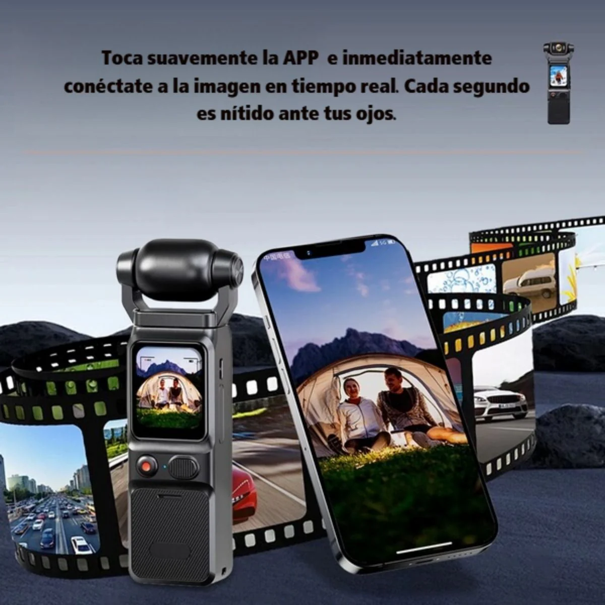 Cámara Antivibración De Bolsillo 4K L18 30FPS De 6 Ejes IP65. Videocámara Con Estabilización Giroscópica Batería 3000Mah Pantalla 1.69” - Image 5