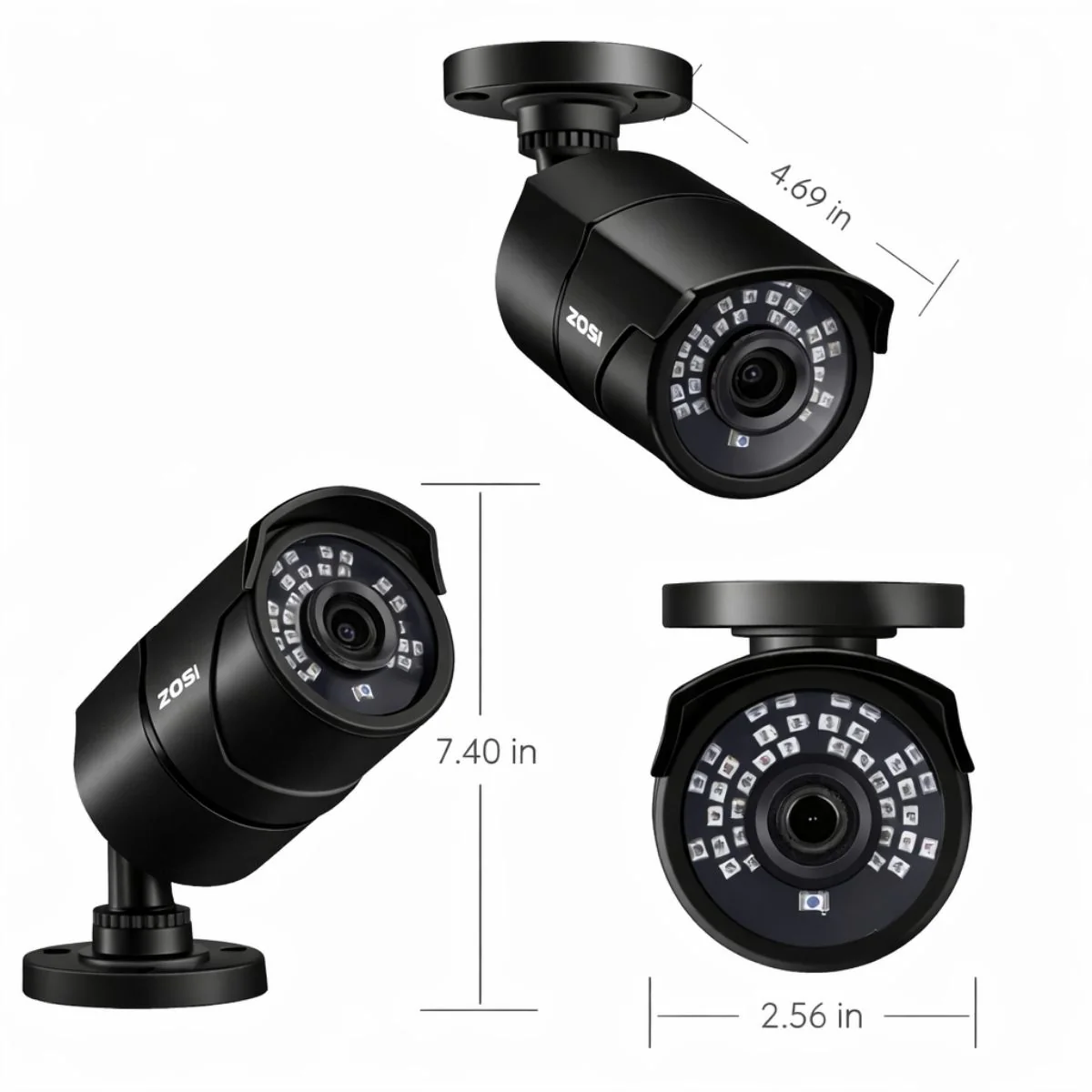 Cámara De Seguridad 1080P 4 En 1 TVI AHD CVI CVBS Con Lente 3.6Mm IR Cut Y  Visión Nocturna 30M. Carcasa Metálica IP66. Color Negro - Image 6